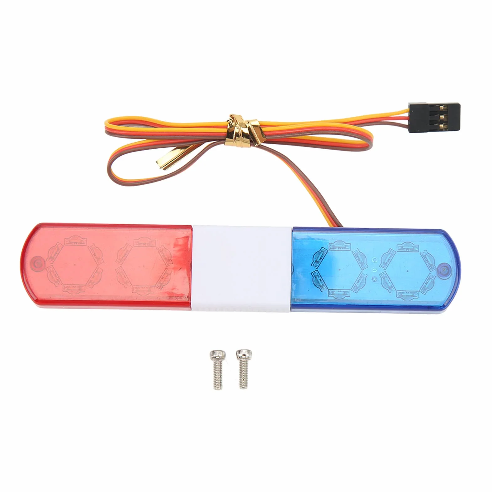 RC Car Police Flash Light, Symulacja Projektowania 4 Tryby RC LED Police Light Alarmujące światło dla 1/8 1/10 RC Cars, RC Model LED Police Night Light Bar Flash Lamp(czerwony niebieski)