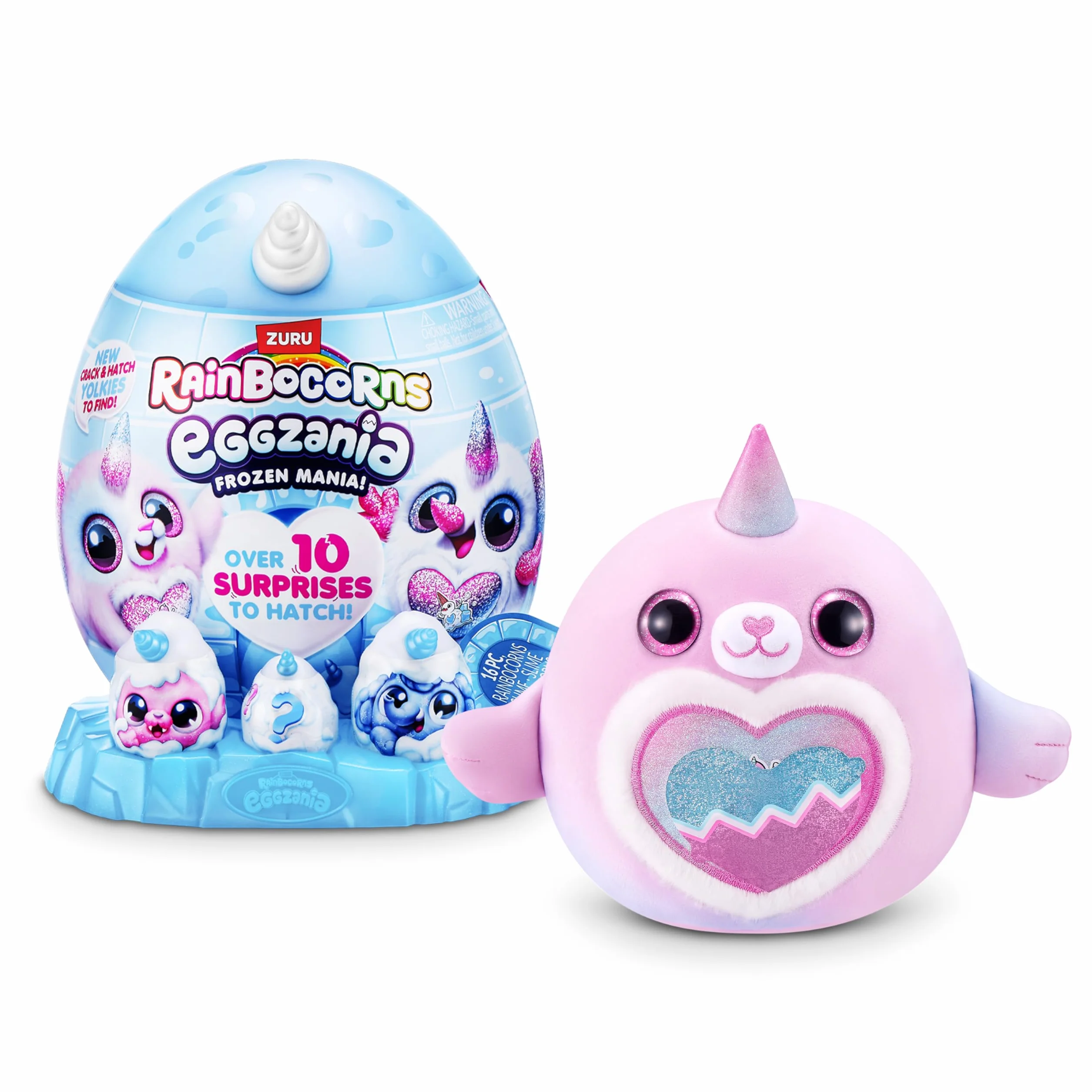 Rainbocorns Eggzania Frozen Mania od ZURU, kolekcjonerska pluszowa zabawka dla dziewczynek 3+, Glacia