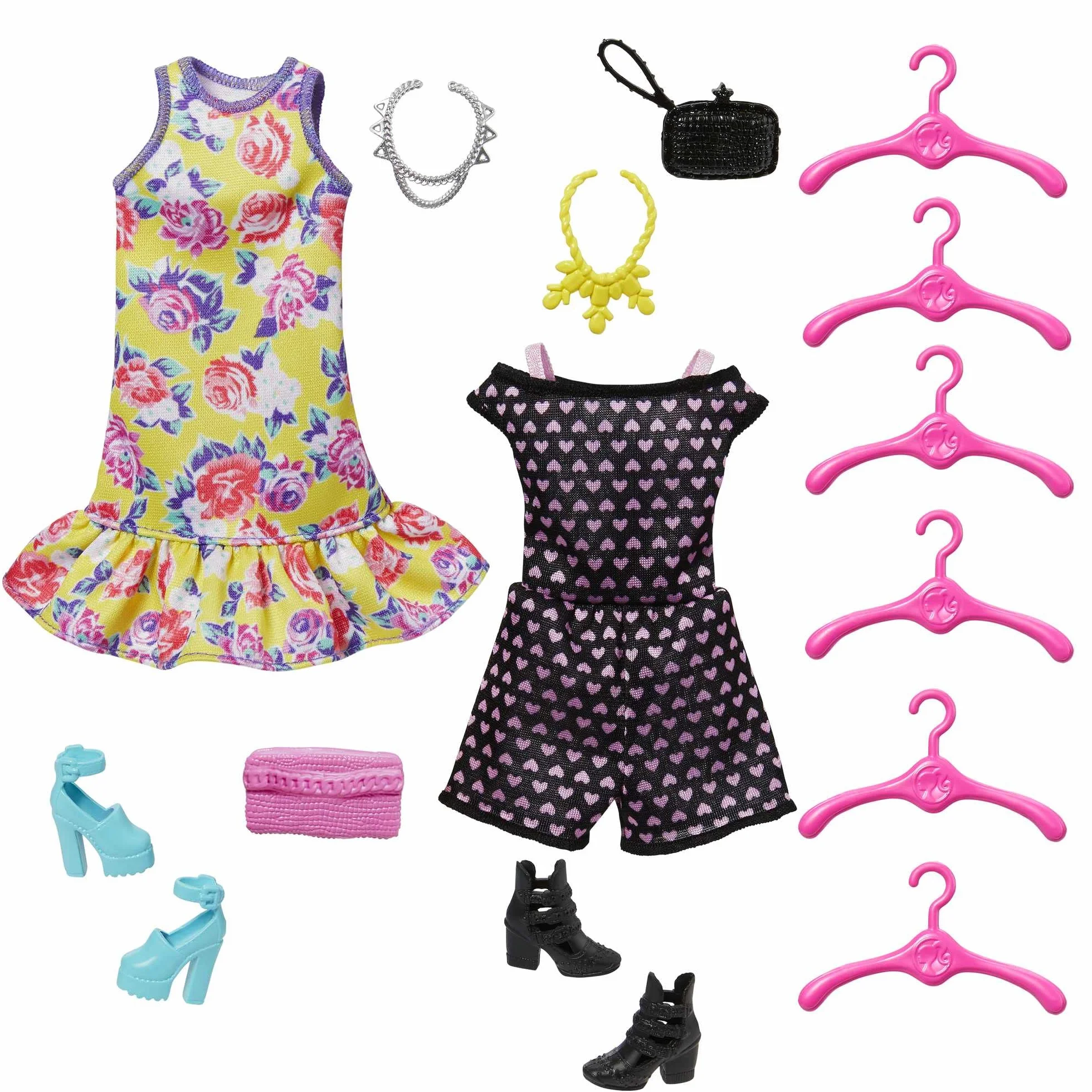 Barbie Hjl66 - Garderoba Fashionistek, Zabawka do Noszenia Z Lalką, Ubrankami, Akcesoriami i Wieszakami, Prezent dla Dzieci od 3 Lat