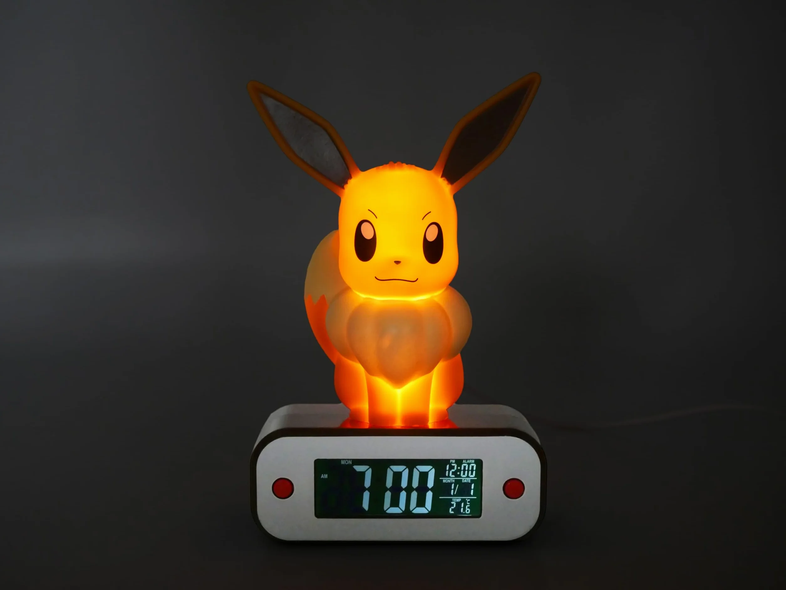 Teknofun Eevee Reloj Despertador Lampara Led Pokemon