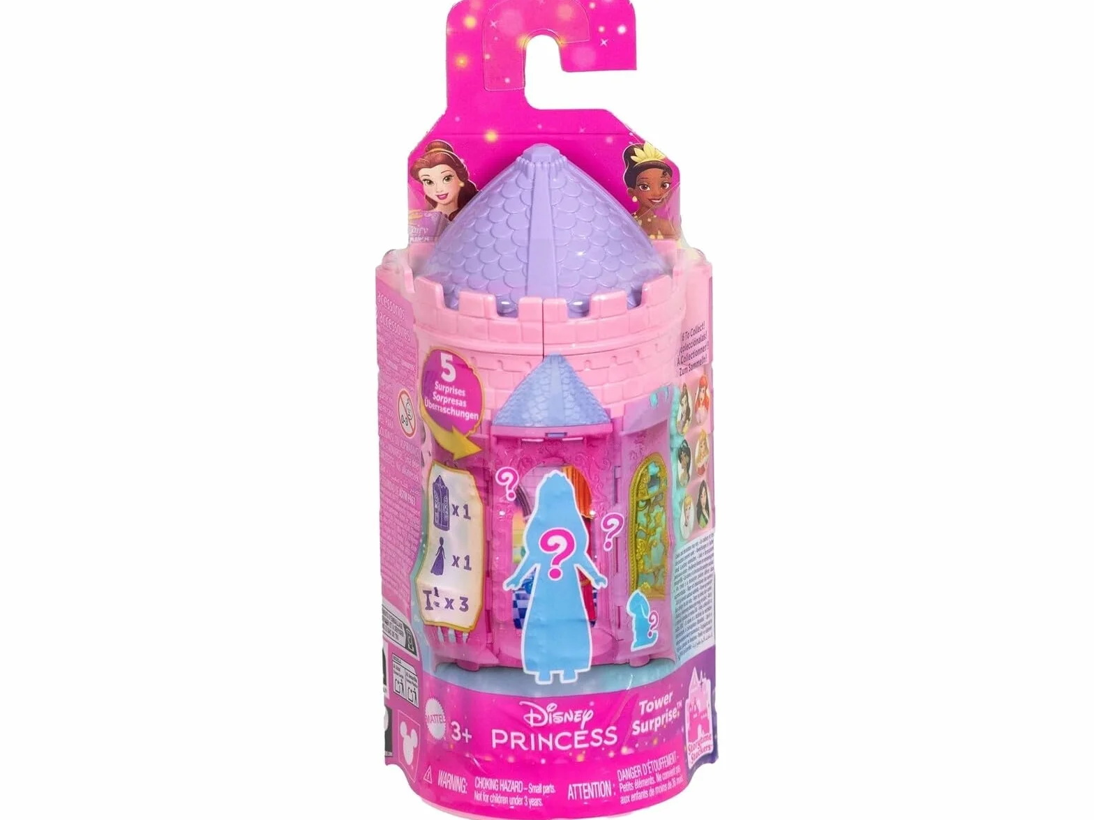 Mattel Disney Princess Tower Surprise zestaw małych lalek i akcesoriów 4 niespodzianki
