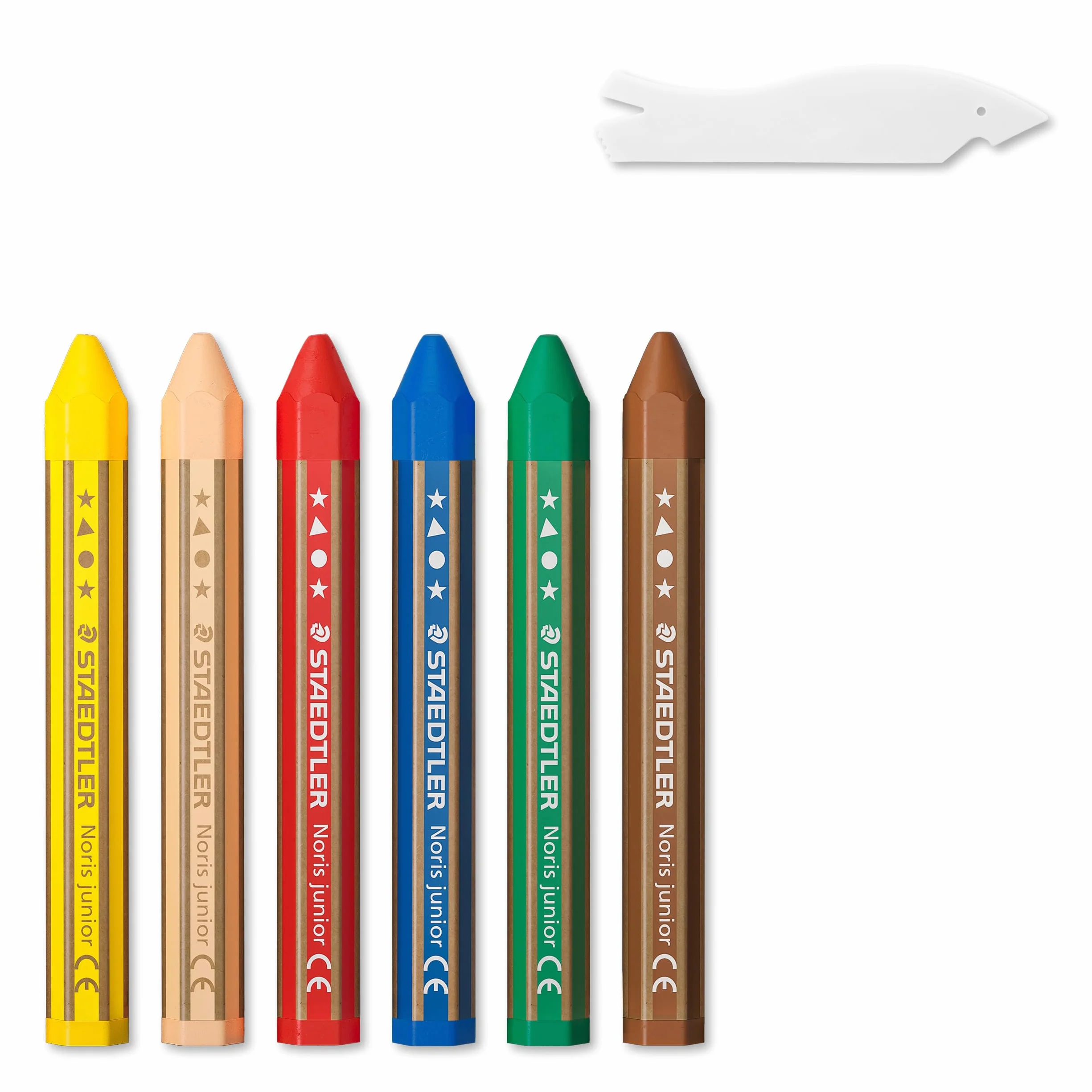 STAEDTLER 224 Noris Junior kredki woskowe dla 2 lat, różne kolory, 6 sztuk