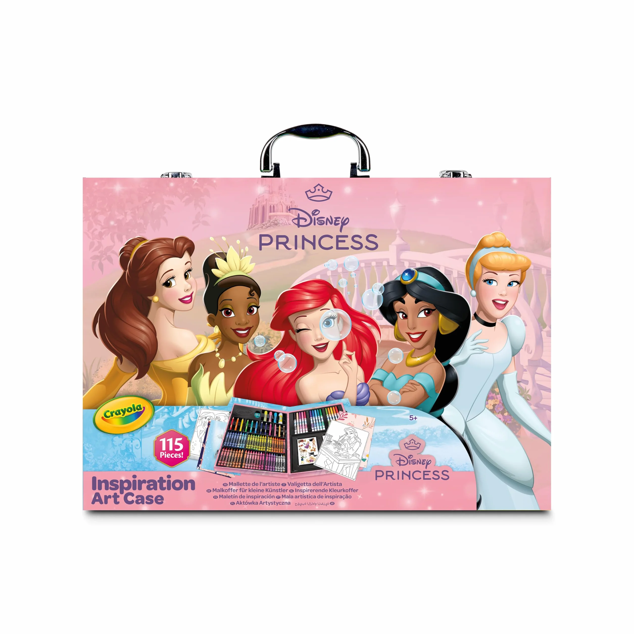 CRAYOLA Aktówka artysty księżniczki Disney 115 sztuk dla dzieci 4+