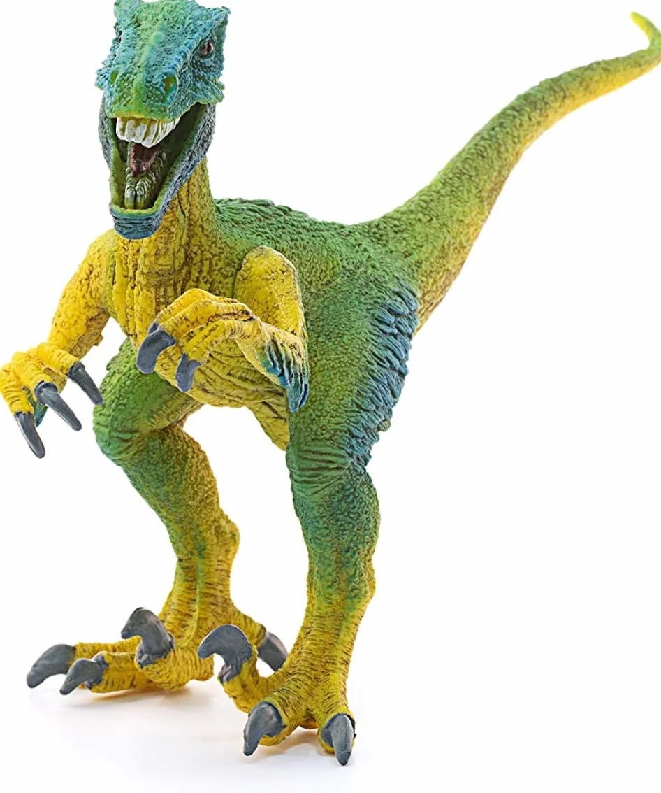 schleich DINOSAURS | Velociraptor 14585 | szczegółowa figurka z ruchomą szczęką i ramionami | świetny prezent dla dziewczynek i chłopców | zabawka dinozaur schleich od 3 lat | 18 x 6 x 10 cm