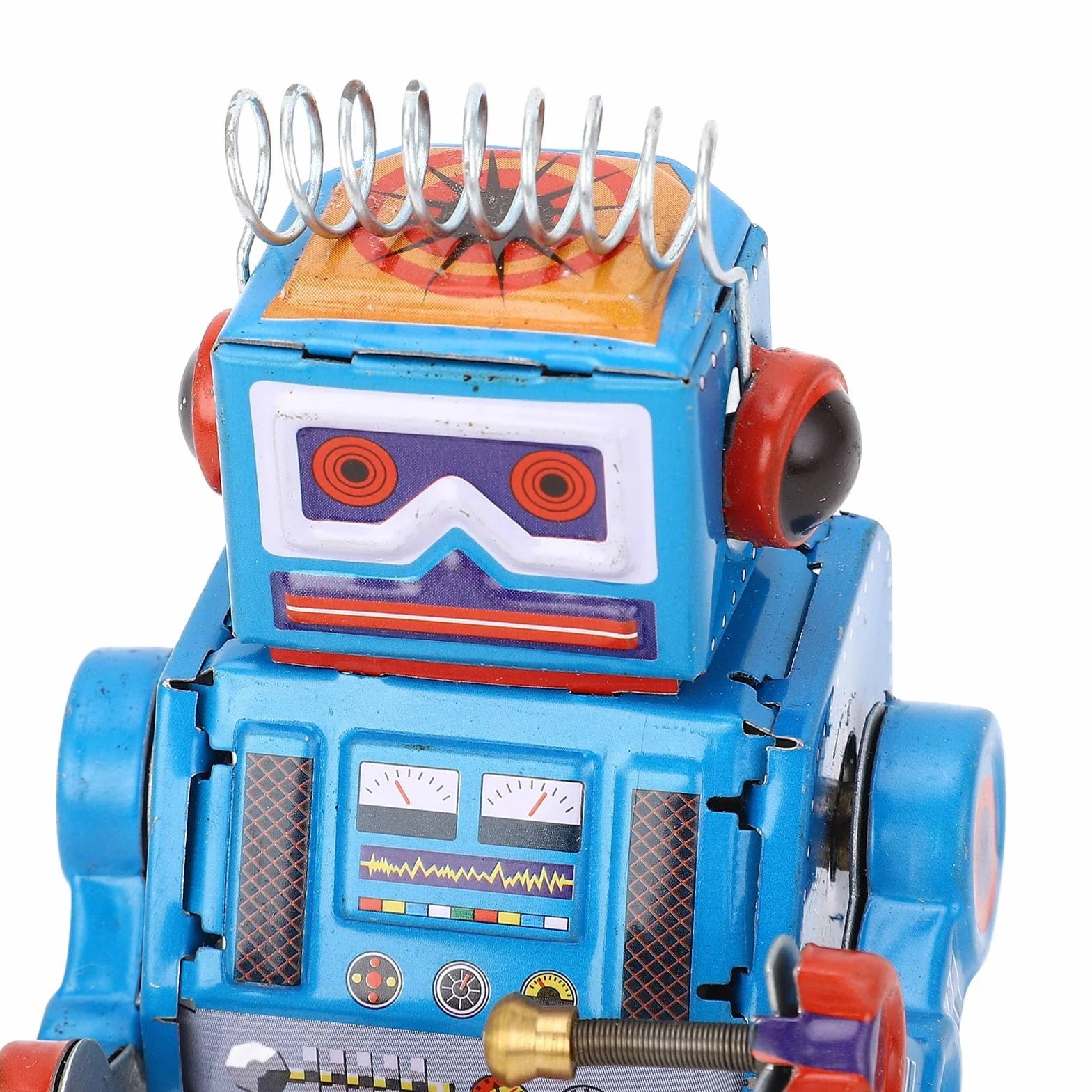 Vintage Metalowy Robot Bębniący z Cyny, Nakręcany Vintage Robot Blaszana Zabawka, Kreatywna Wiosna Mechaniczna Robot Bębniący do Kolekcji, Boże Narodzenie, Impreza,