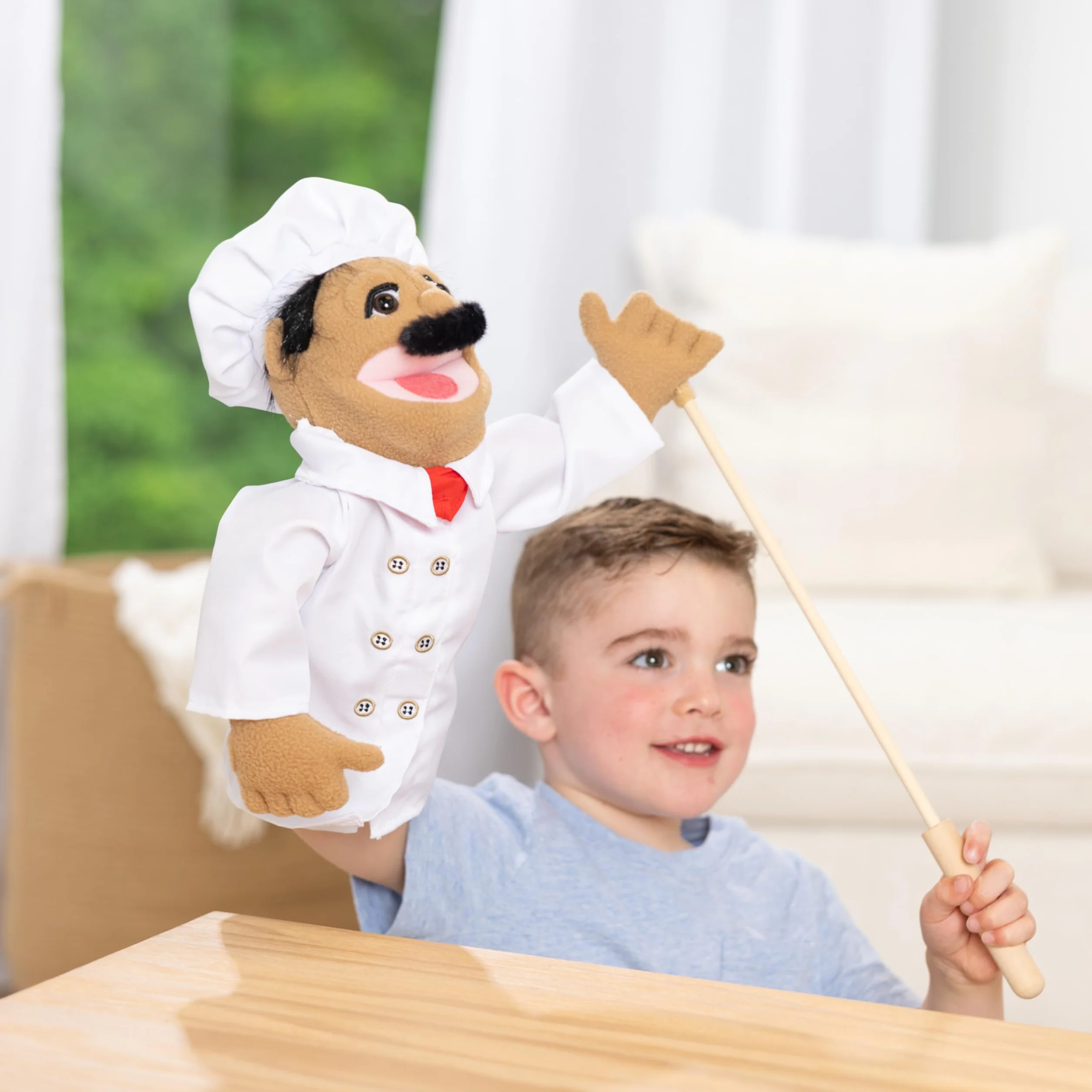 Melissa & Doug Chef Puppet With Detachable Wooden Rod for Animated Gestures