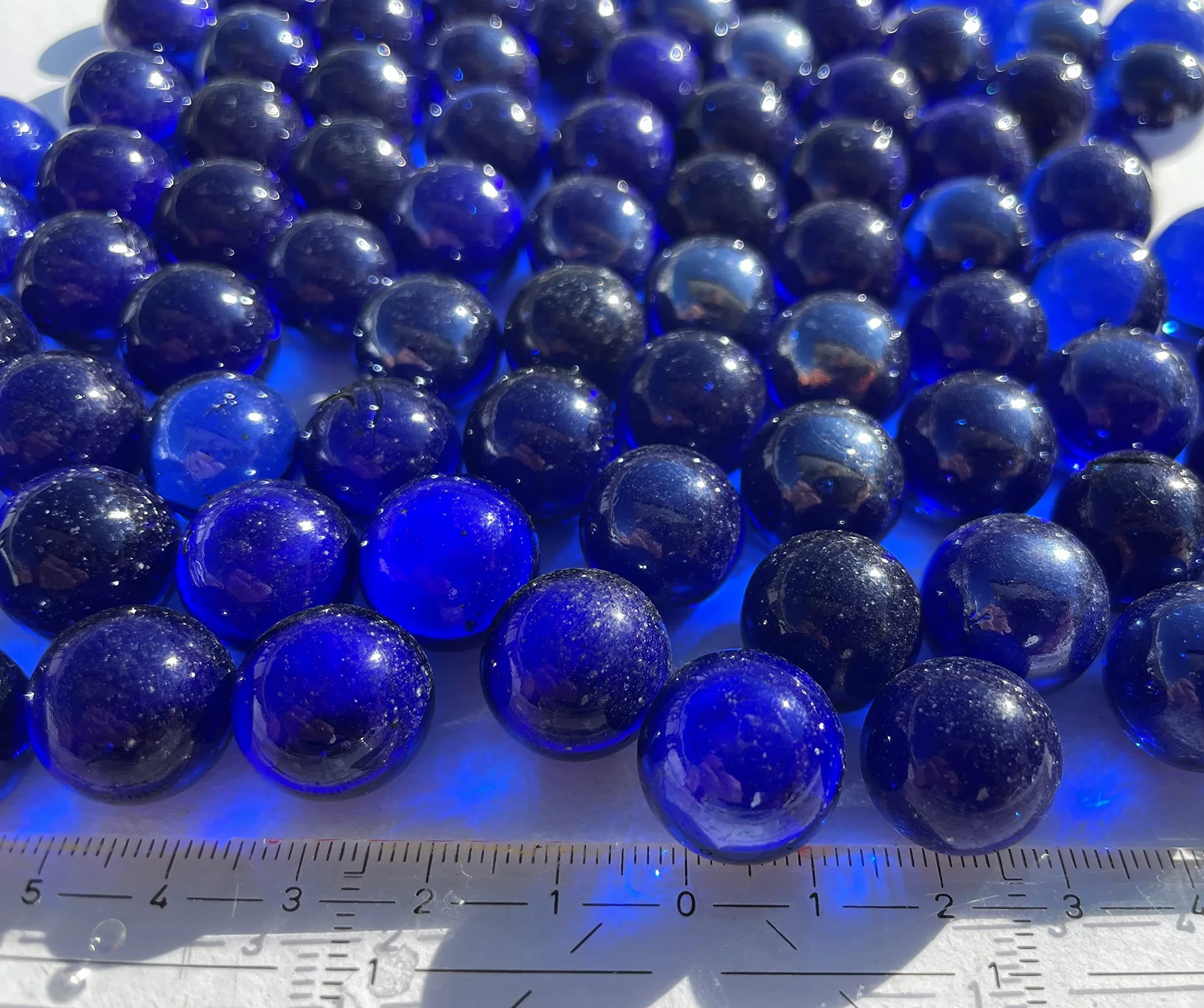 FAIRY TAIL & GLITZER FEE Szklane bombki przezroczyste niebieskie 16 mm 500 g kulki kulki dekoracyjne szkło kula