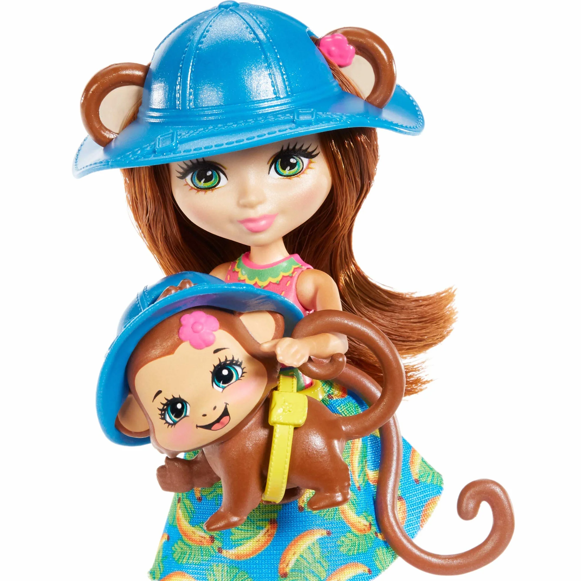 Enchantimals, Tropikalna Łódka Zestaw Do Zabawy + Lalka Merit Monkey (15 Cm) I Figurka Małpki Compass + 7 Akcesoriów GFN58