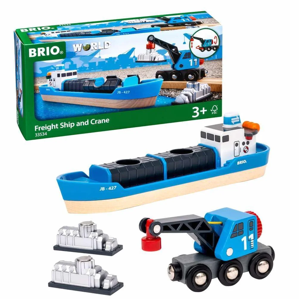 BRIO World kontenerowiec z wózkiem dźwigowym