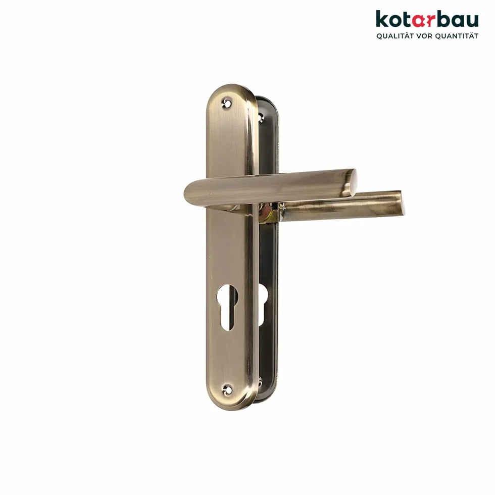 KOTARBAU® Zestaw klamek 72 mm PZ długi szyld patyna uniwersalna nowoczesna
