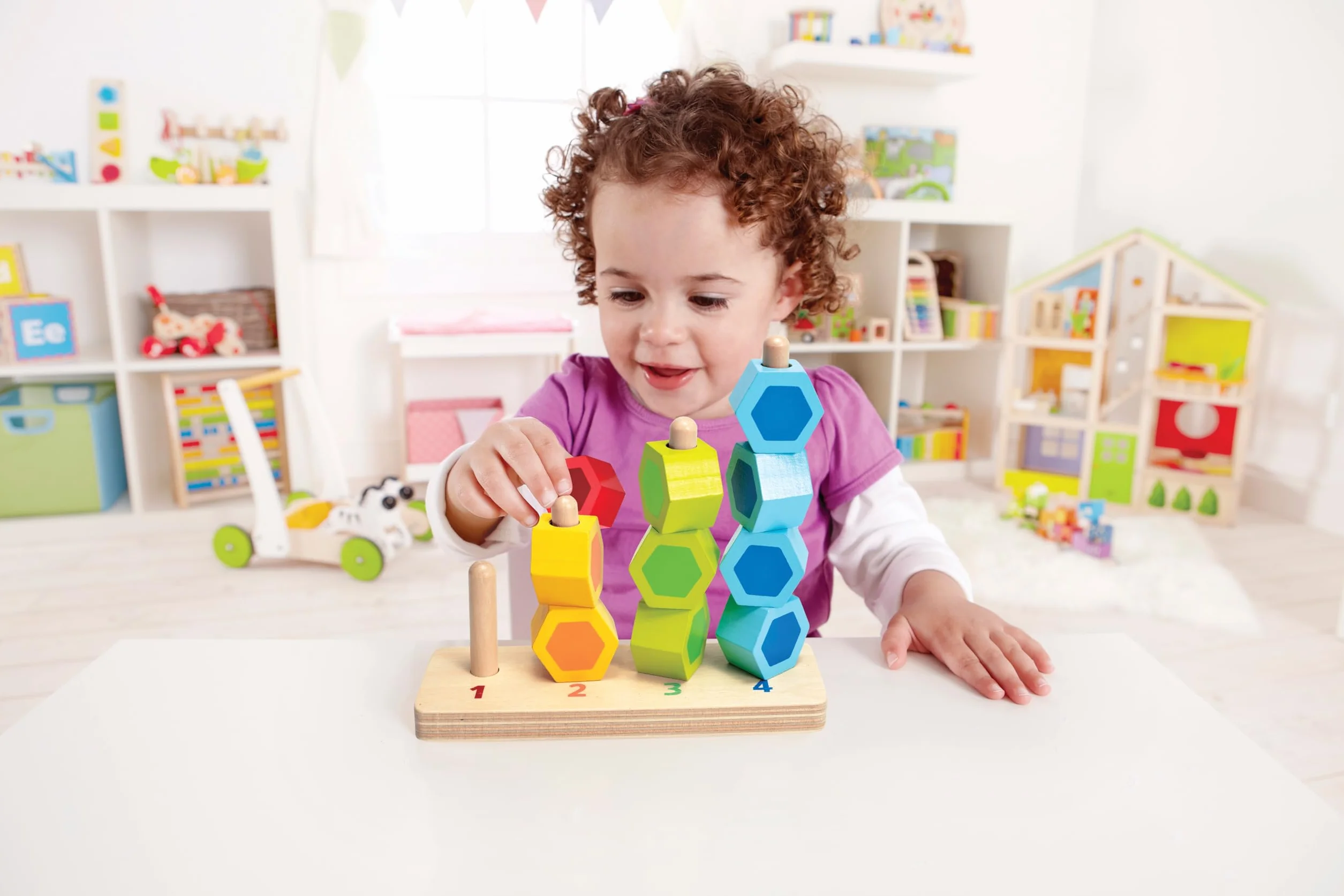 Hape E0504 Counting Stacker - Colourful Educational Wooden Toy