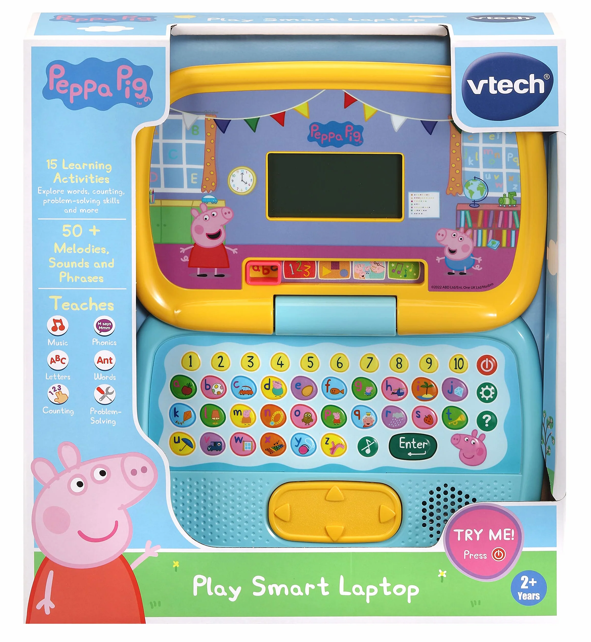 VTech Świnka Peppa: Play Smart Laptop | Interaktywny laptop do nauki dla dzieci z literami i cyframi | Odpowiedni dla chłopców i dziewcząt w wieku 2, 3, 4, 5 i 6 lat, wersja angielska