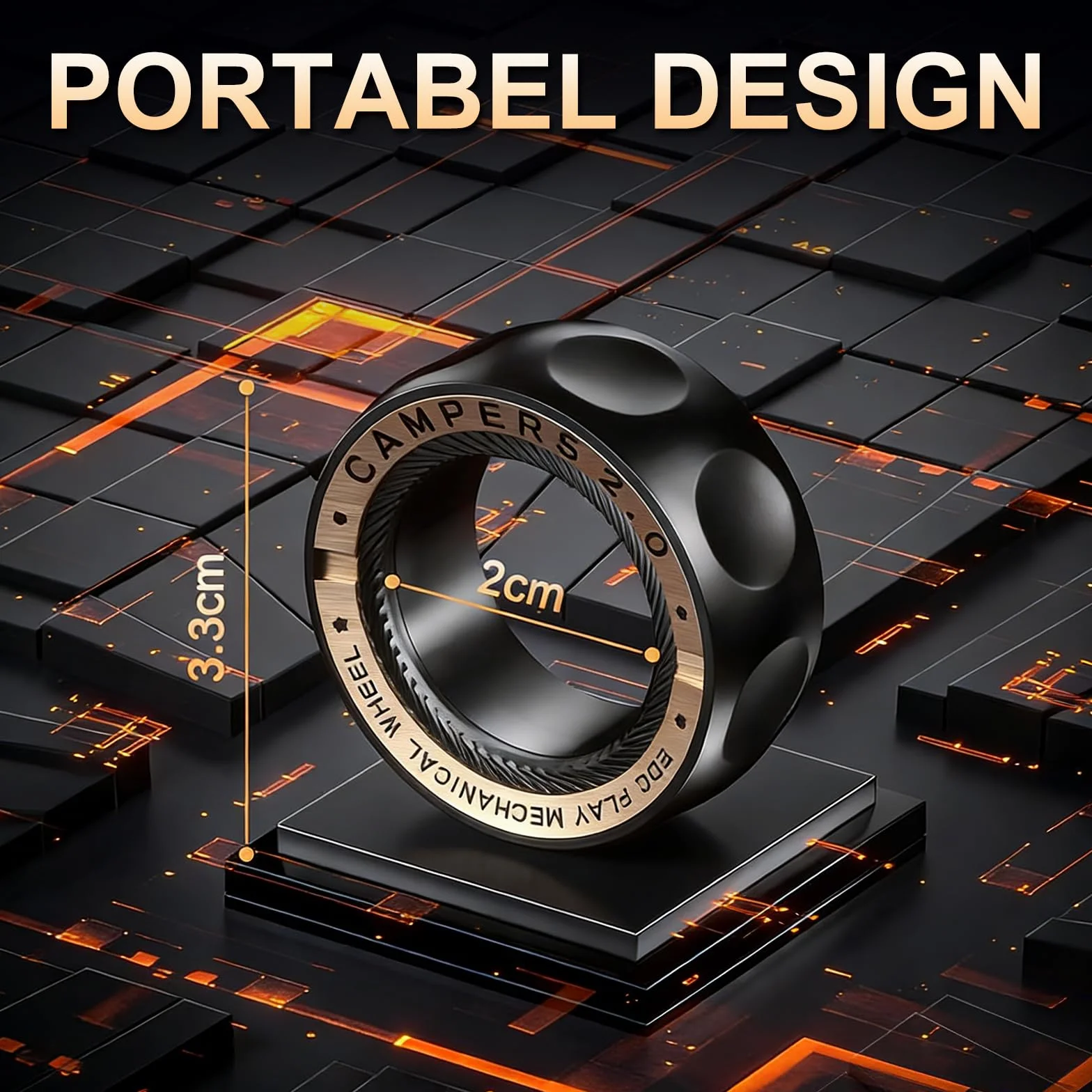 Fidget Slider pierścień antystresowy, zabawka dla dorosłych, metalowy suwak magnetyczny, haptyczna dekompresja, kręcące się pierścienie, prezenty dla mężczyzn i kobiet, ADHD, autyzm