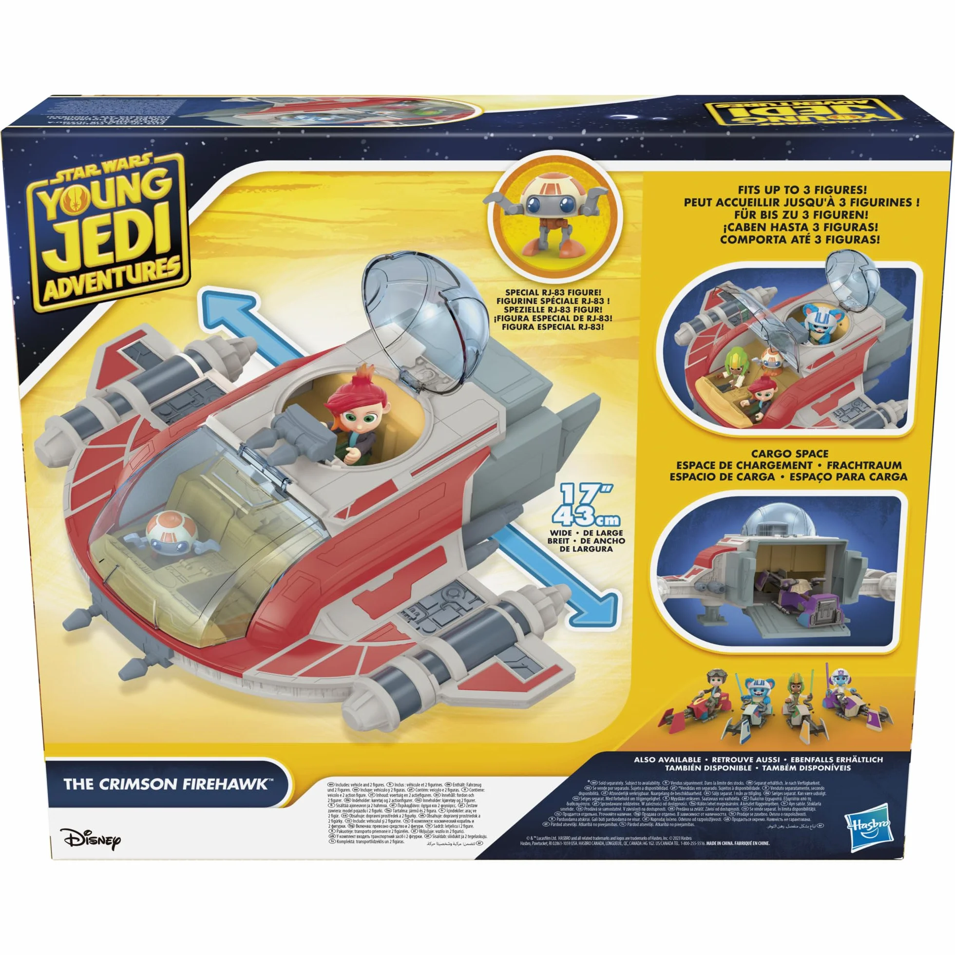Star Wars Hasbro The Crimson Firehawk statek 43 cm z 2 figurkami, zabawka dla chłopców i dziewcząt