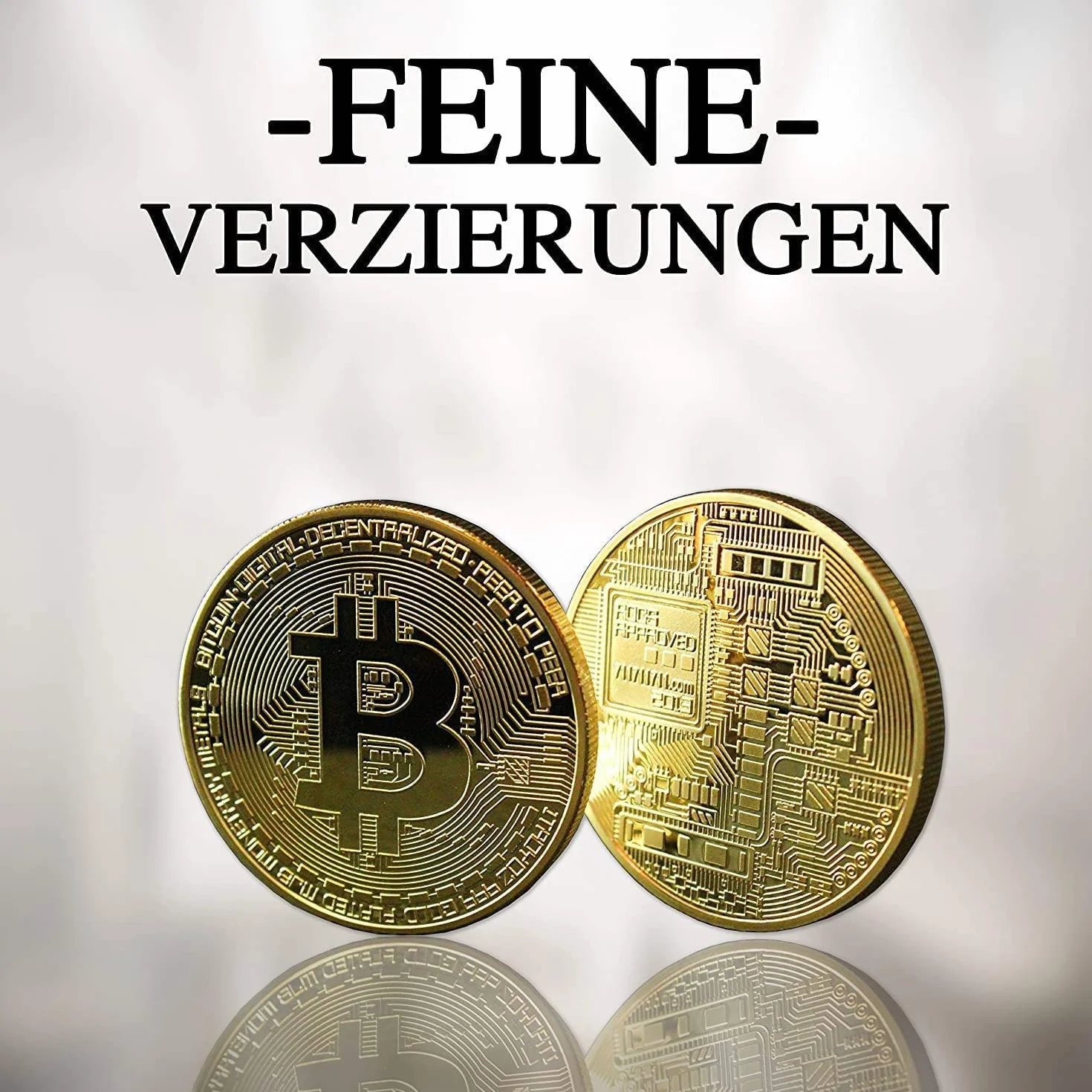 Bitcoin moneta pamiątkowa złocona stop kolekcjonerska prezent 3 opakowania