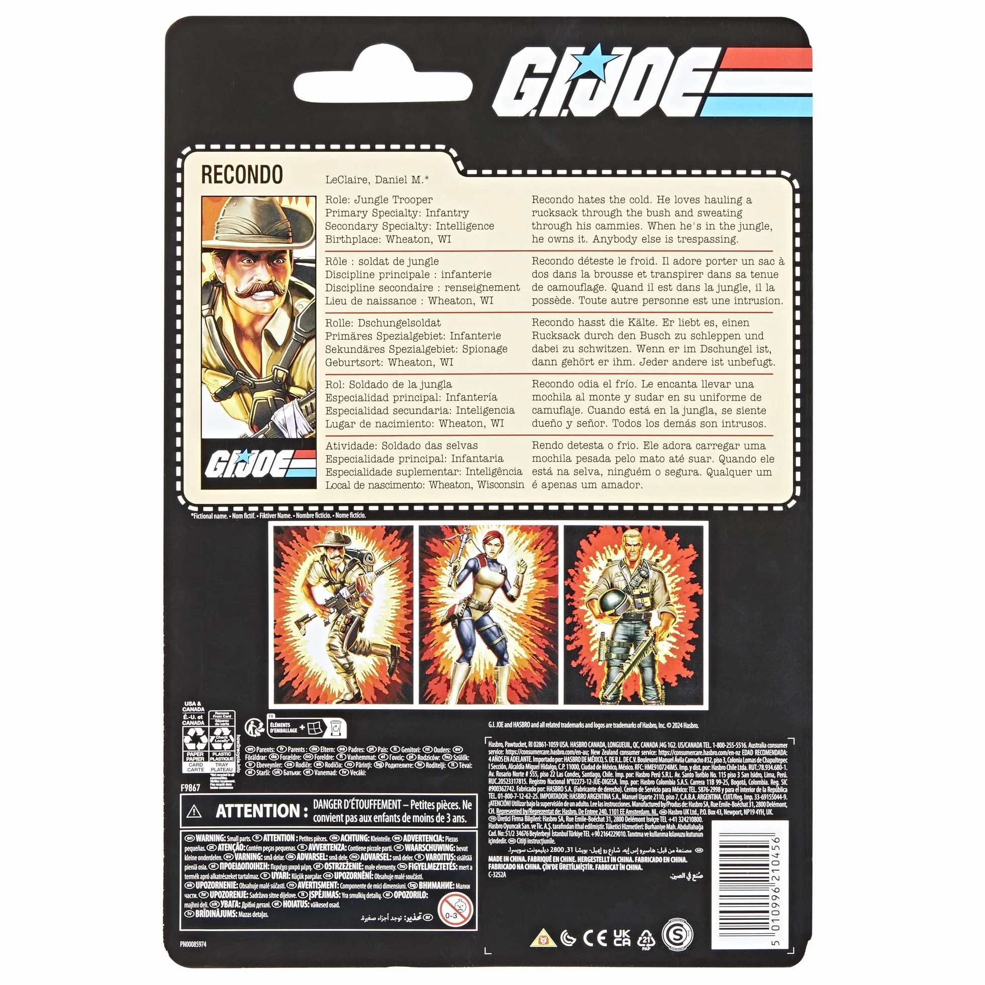 G.I. Joe Classified Series Retro Cardback Recondo, Collectible 6-Inch Action Figure with 7 Accessories