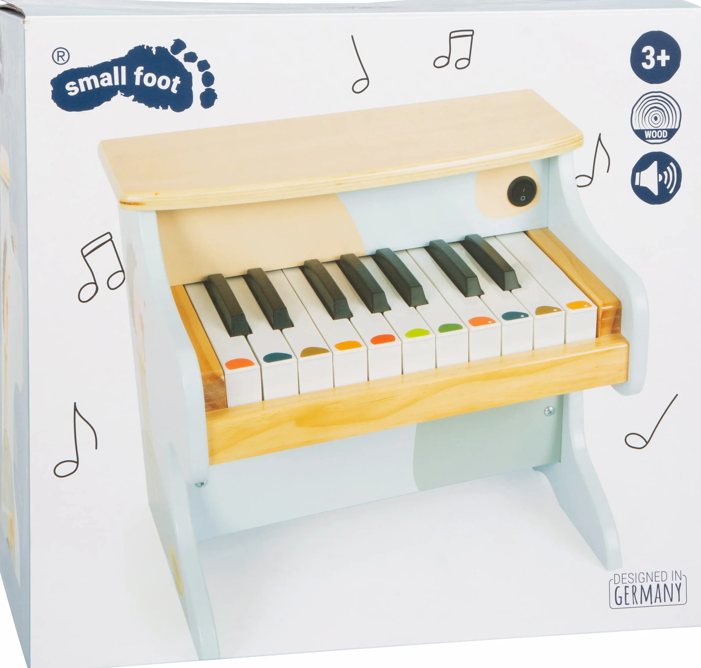 Small Foot Pianino zabawkowe "Groovy Beats", pianino dla dzieci od 3 lat, idealne do wczesnej edukacji muzycznej