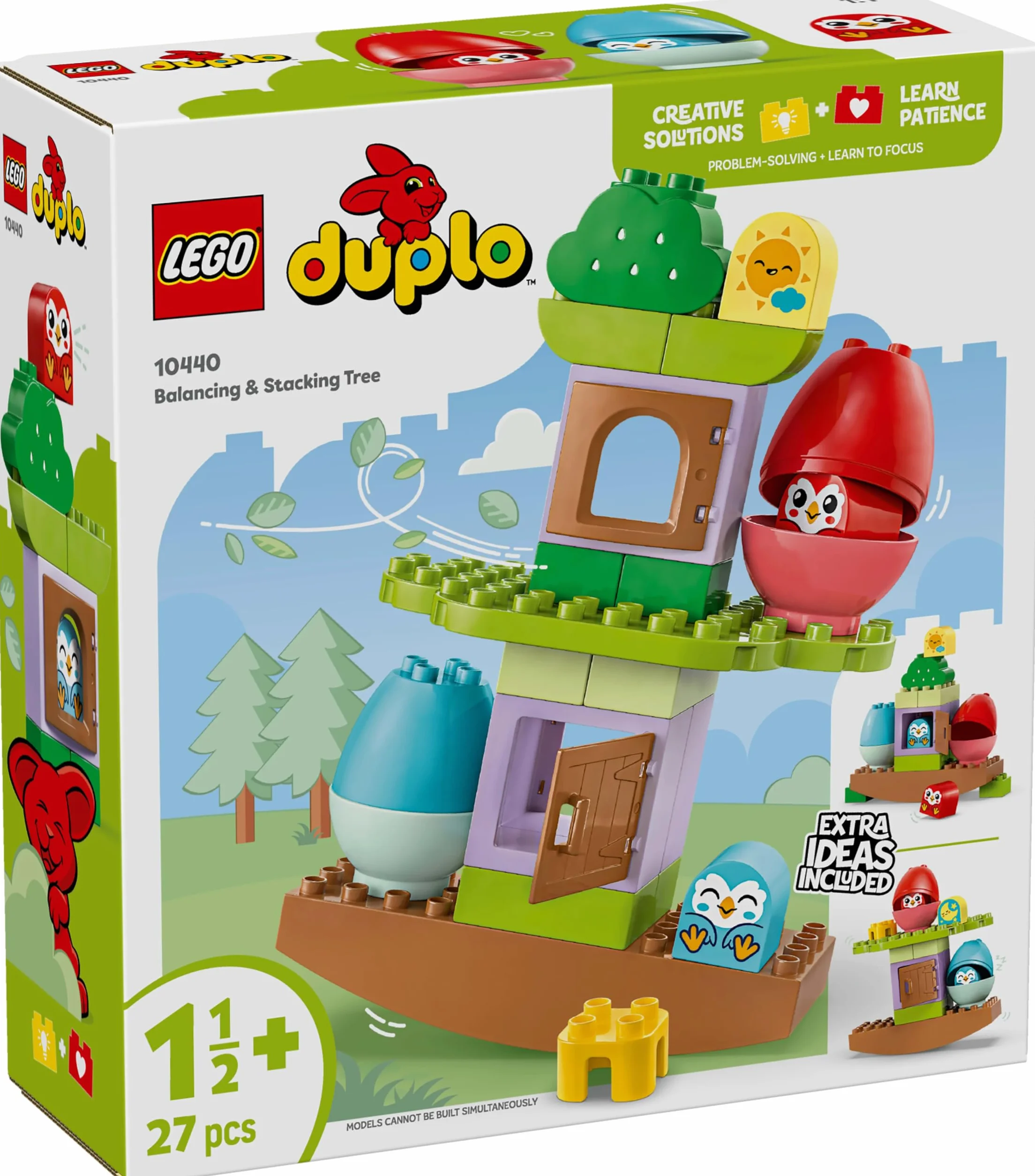 LEGO DUPLO Moje Pierwsze Balansujące Drzewko 10440 Edukacyjna Zabawka dla Dziecka z Domkiem na Drzewie i 2 Figurkami Ptaków