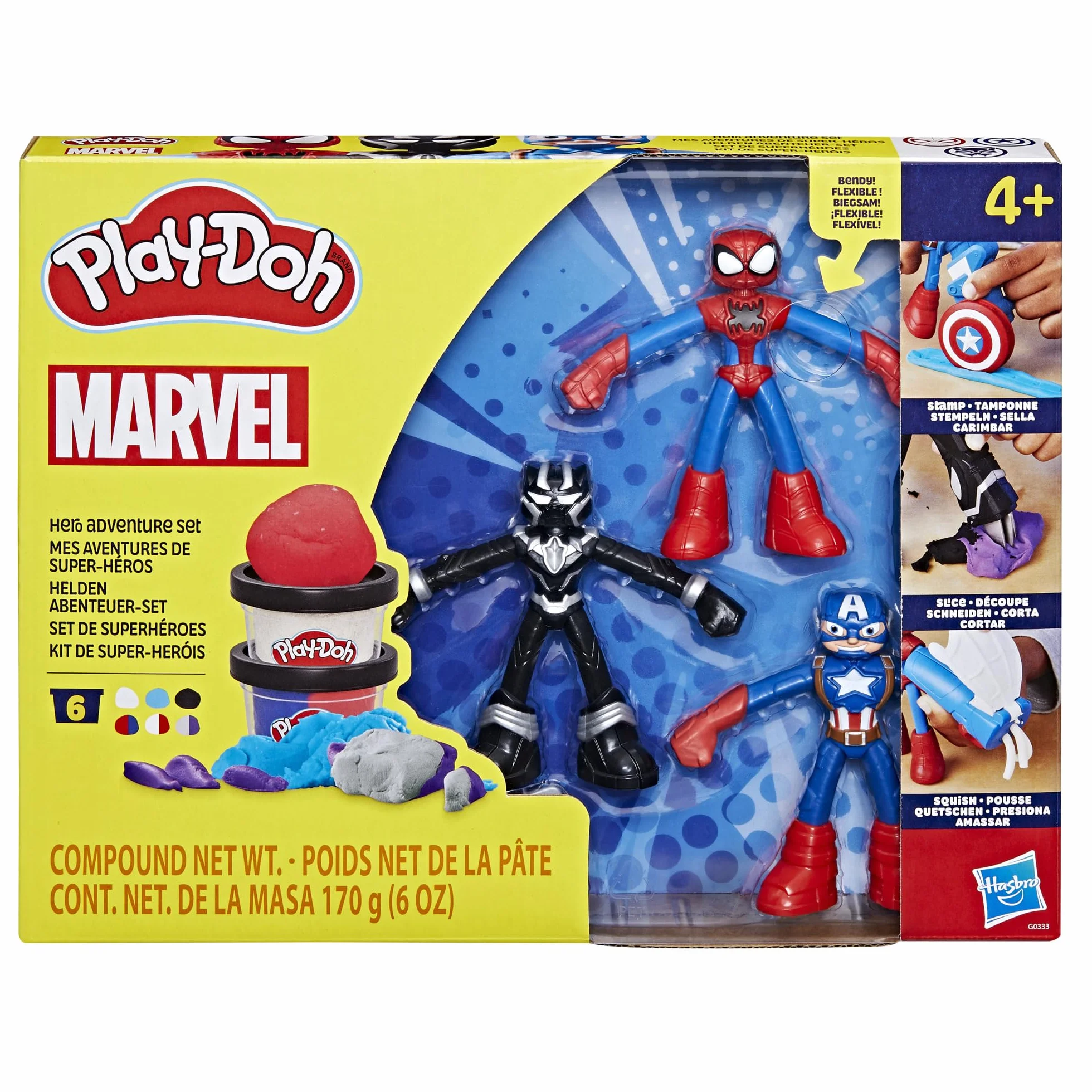 Play-Doh Zestaw do zabawy z figurkami Przygody superbohaterów Marvela z ciastoliną Play-Doh