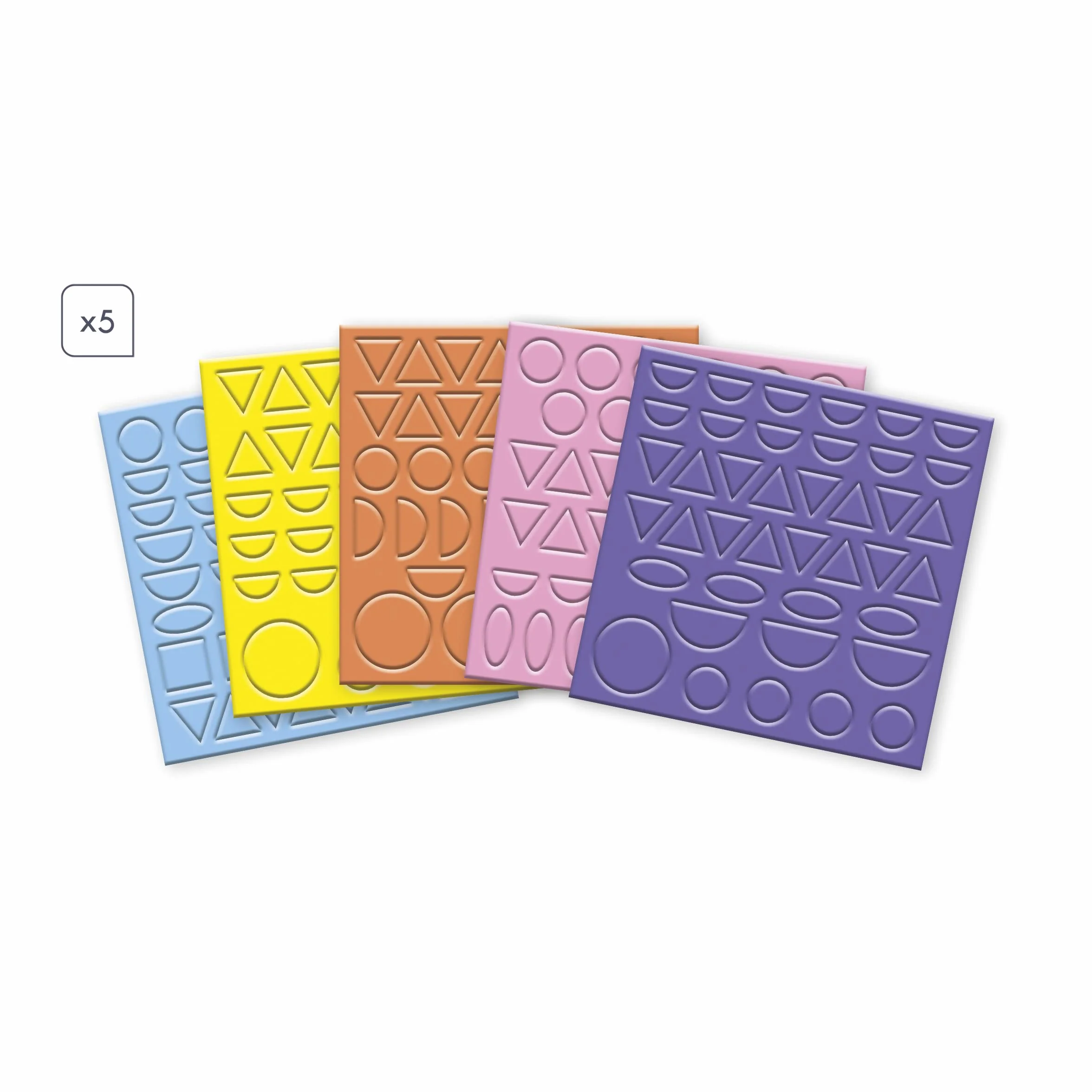 JANOD - My Arts & Crafts - Od 3 lat - Geometryczne naklejki - 4 obrazy - Zestaw do kreatywnego spędzania wolnego czasu dla dzieci - Nauka umiejętności motorycznych i koncentracji - J07740