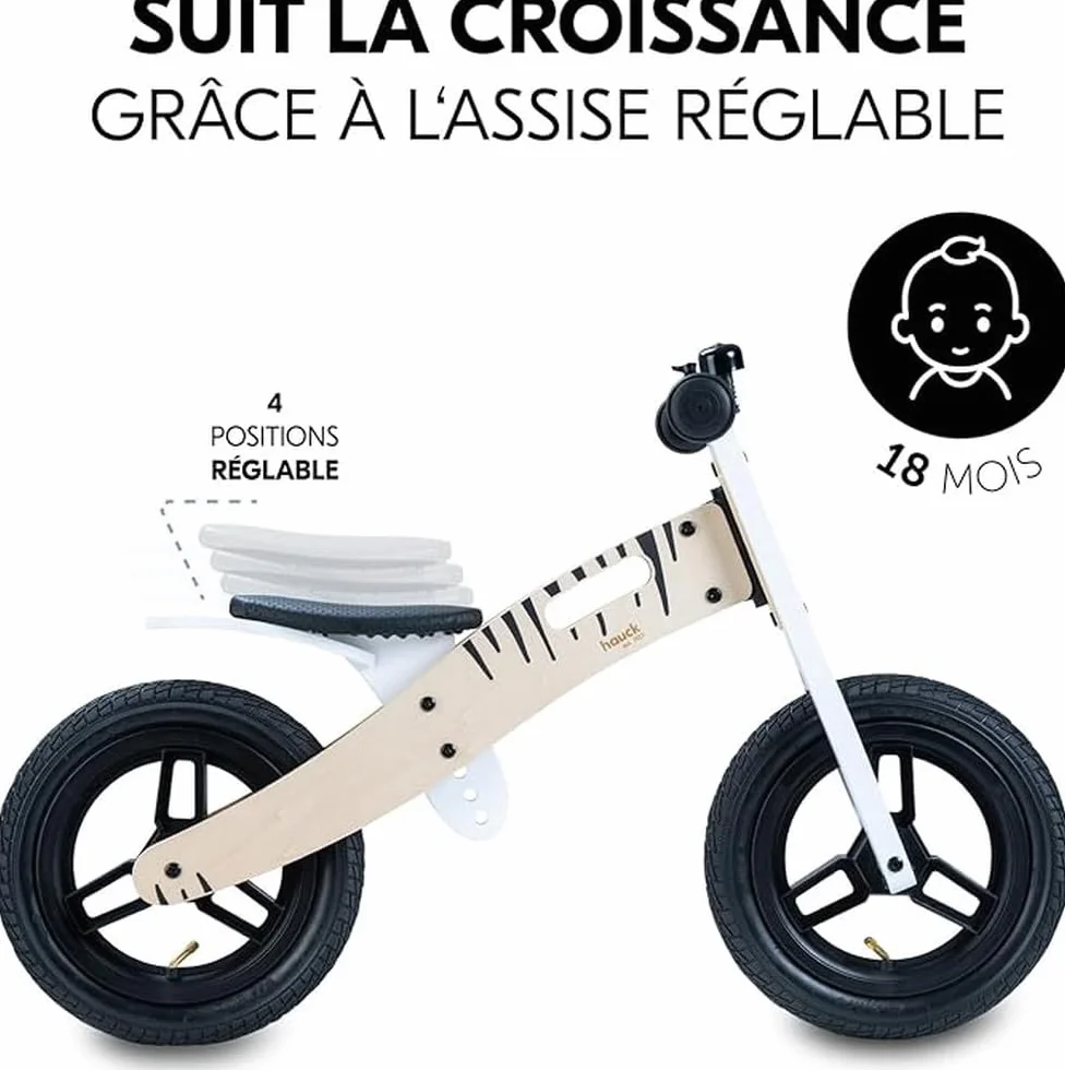 Hauck Baby Balance N Ride rower biegowy, zebra, biały