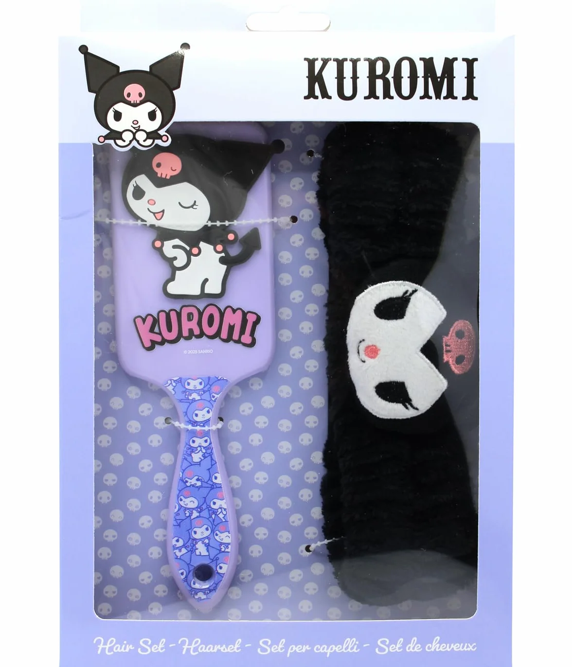 Joy Toy - Kuromi zestaw szczotka i pluszowa opaska na włosy - w opakowaniu prezentowym