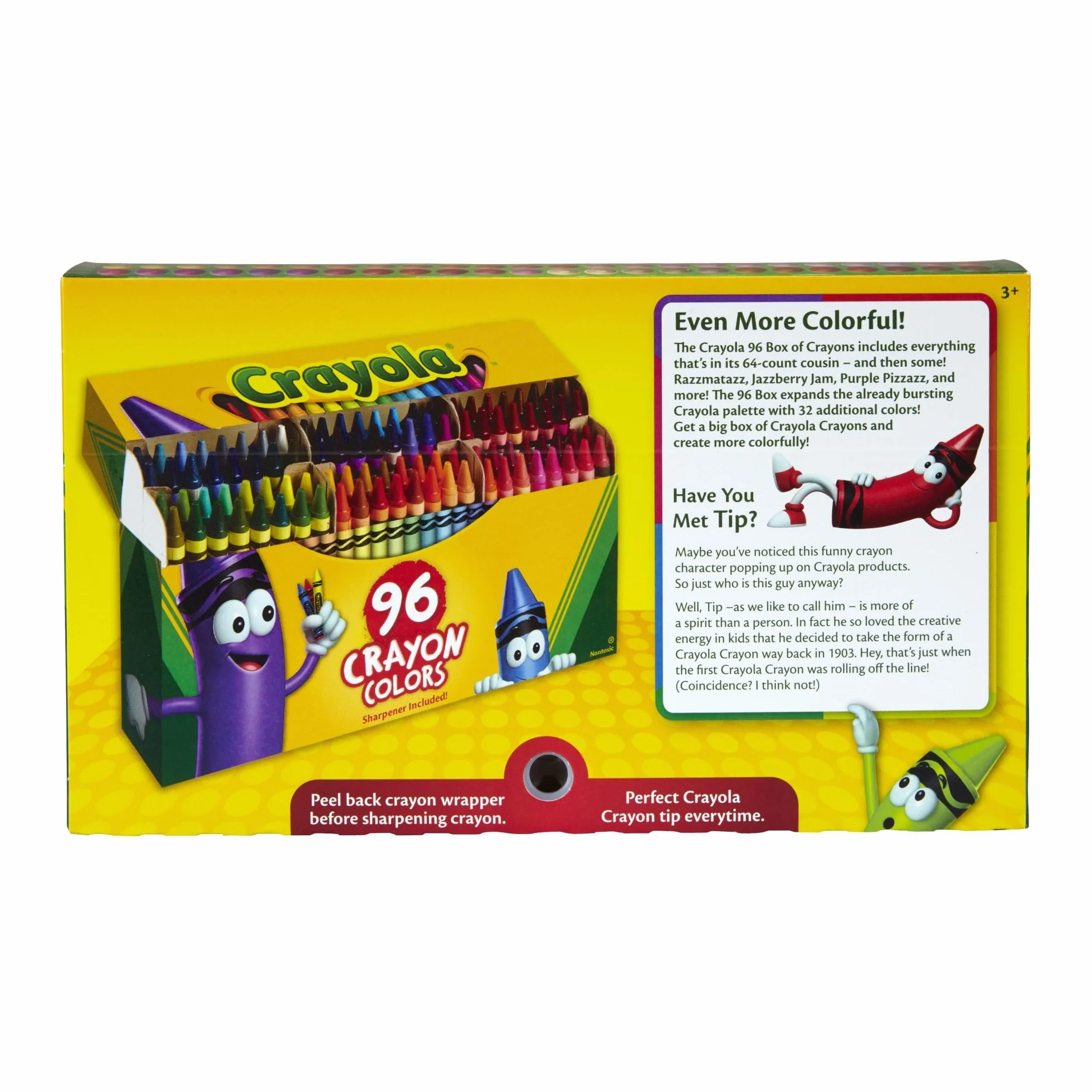 CRAYOLA 96CT CRAYONS HINGED TOP BOX