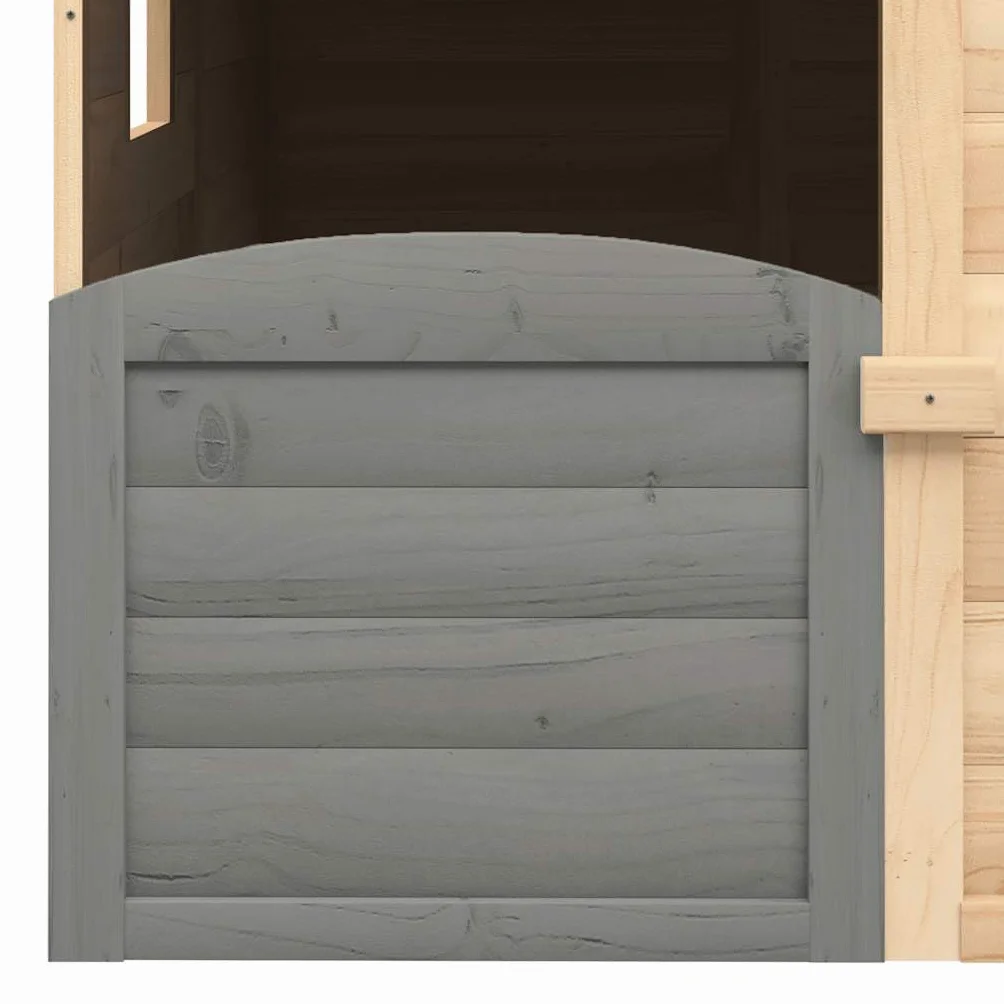 vidaXL Domek do zabawy, z drzwiczkami i doniczkami, drewno jodłowe
