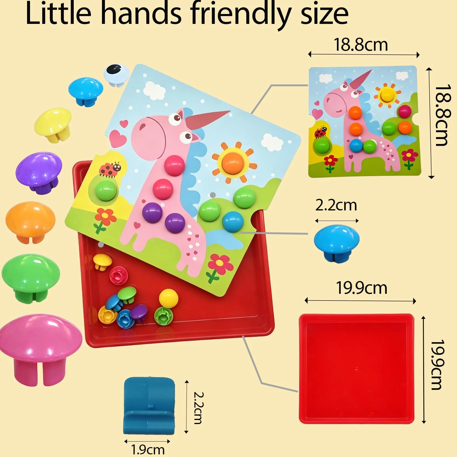 Cylora Montessori Toys Mozaika zabawka dla dzieci od 2 lat, do nauki kolorów, prezent dla dziewcząt lub chłopców, gra w dobór kolorów, zabawka edukacyjna