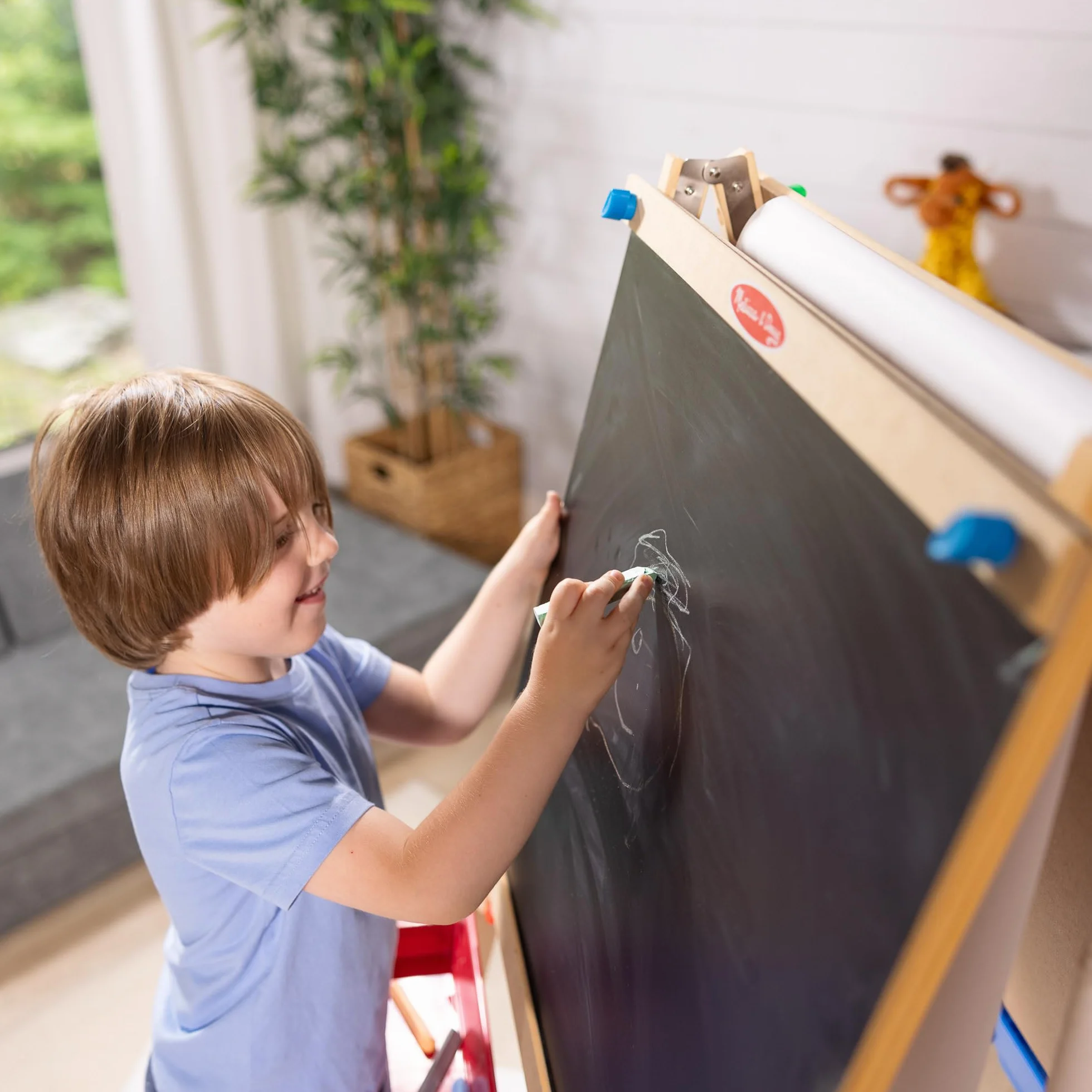 Melissa & Doug Luksusowa stojąca sztaluga, sztuka i rzemiosło - akcesoria artystyczne 3+, prezent dla chłopca lub dziewczynki