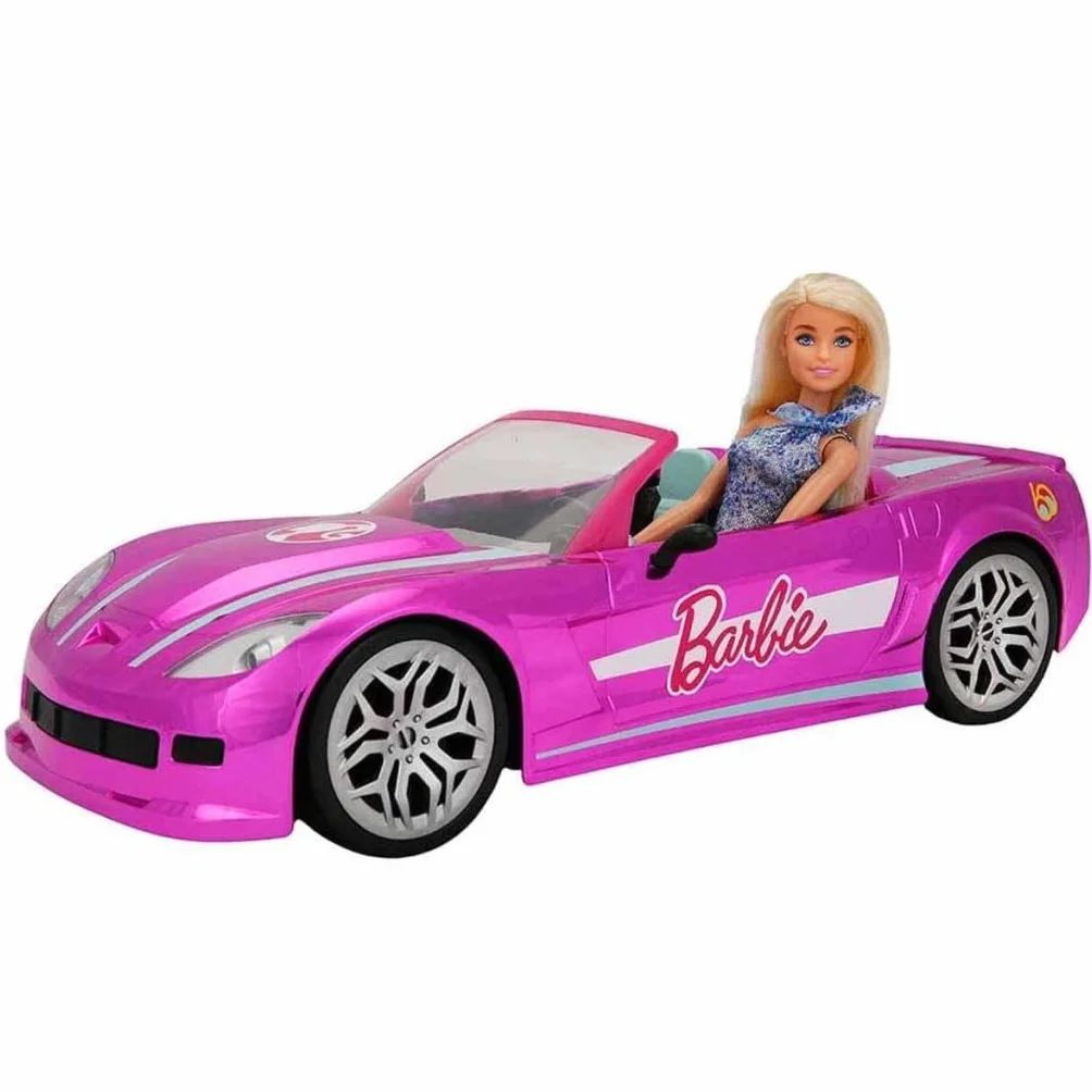 Mondo Motors – Mattel Barbie Dream Car Cabrio Glamour – samochód RC dla dzieci Barbie – dwuosobowy – realistyczne detale – różowy