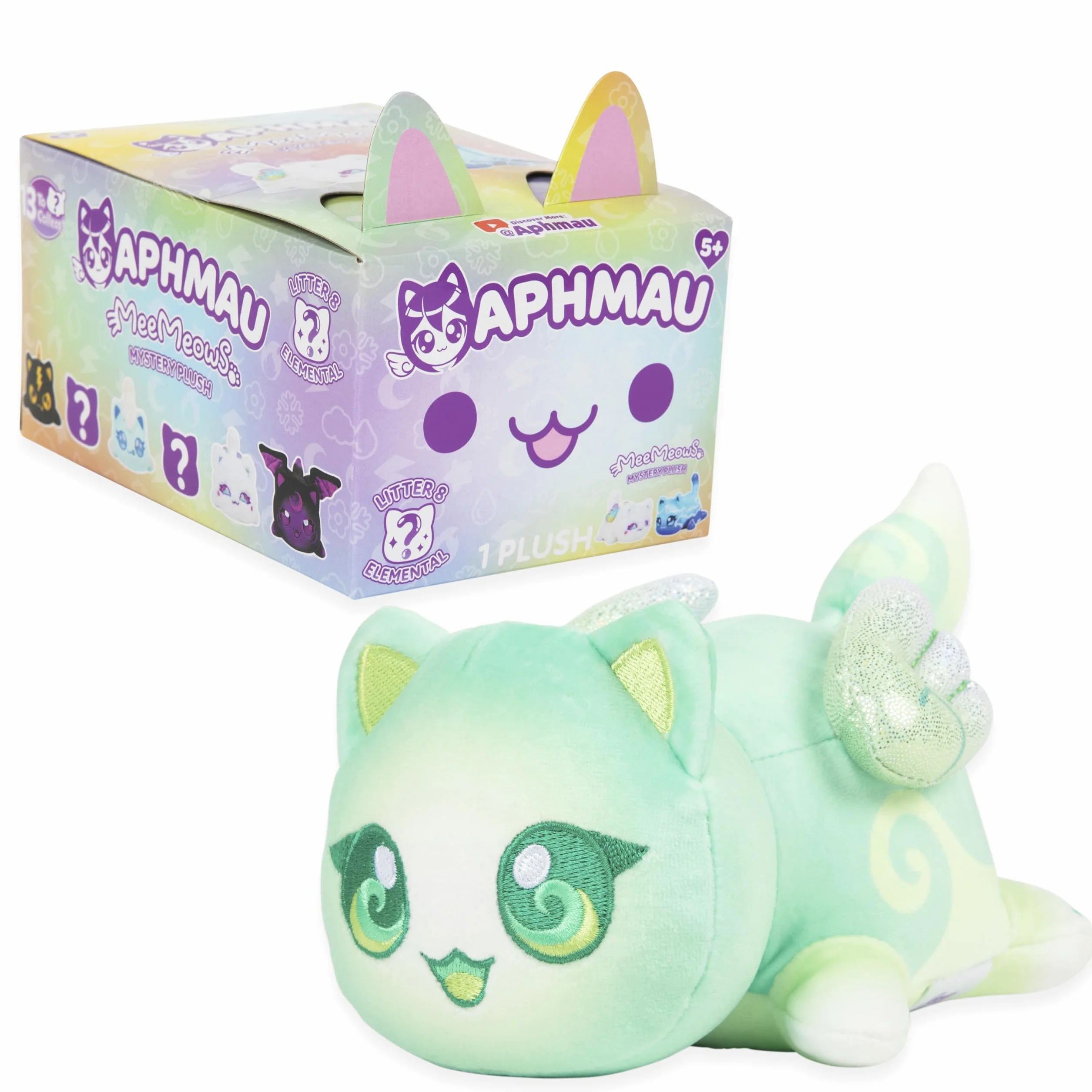 Aphmau MeeMeow Mystery Plush 15.2 cm – seria 8, kanał gier YouTube Minecraft, Blind Box, 1 z 8 możliwych, zabawny element MeeMeows inspirowany Minecraftem, oficjalny produkt