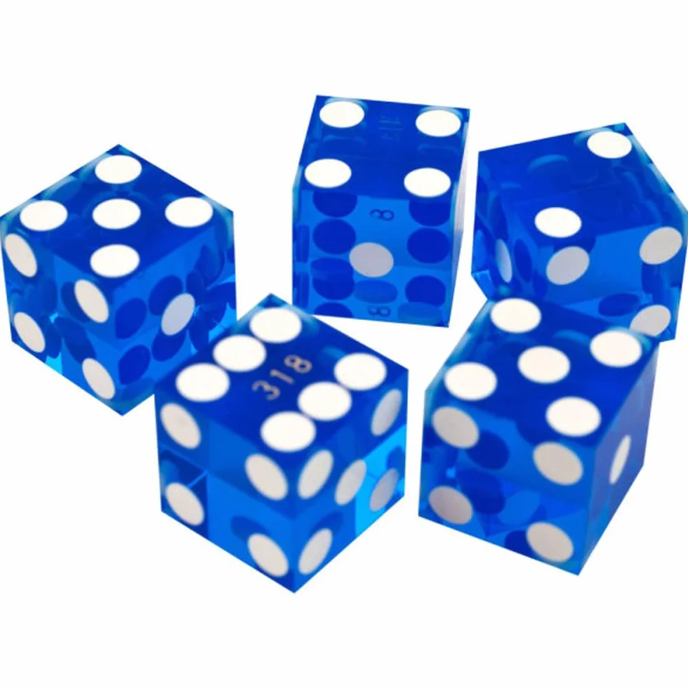 Trademark Poker Zestaw kości kasynowych klasy A 19 mm (niebieski)