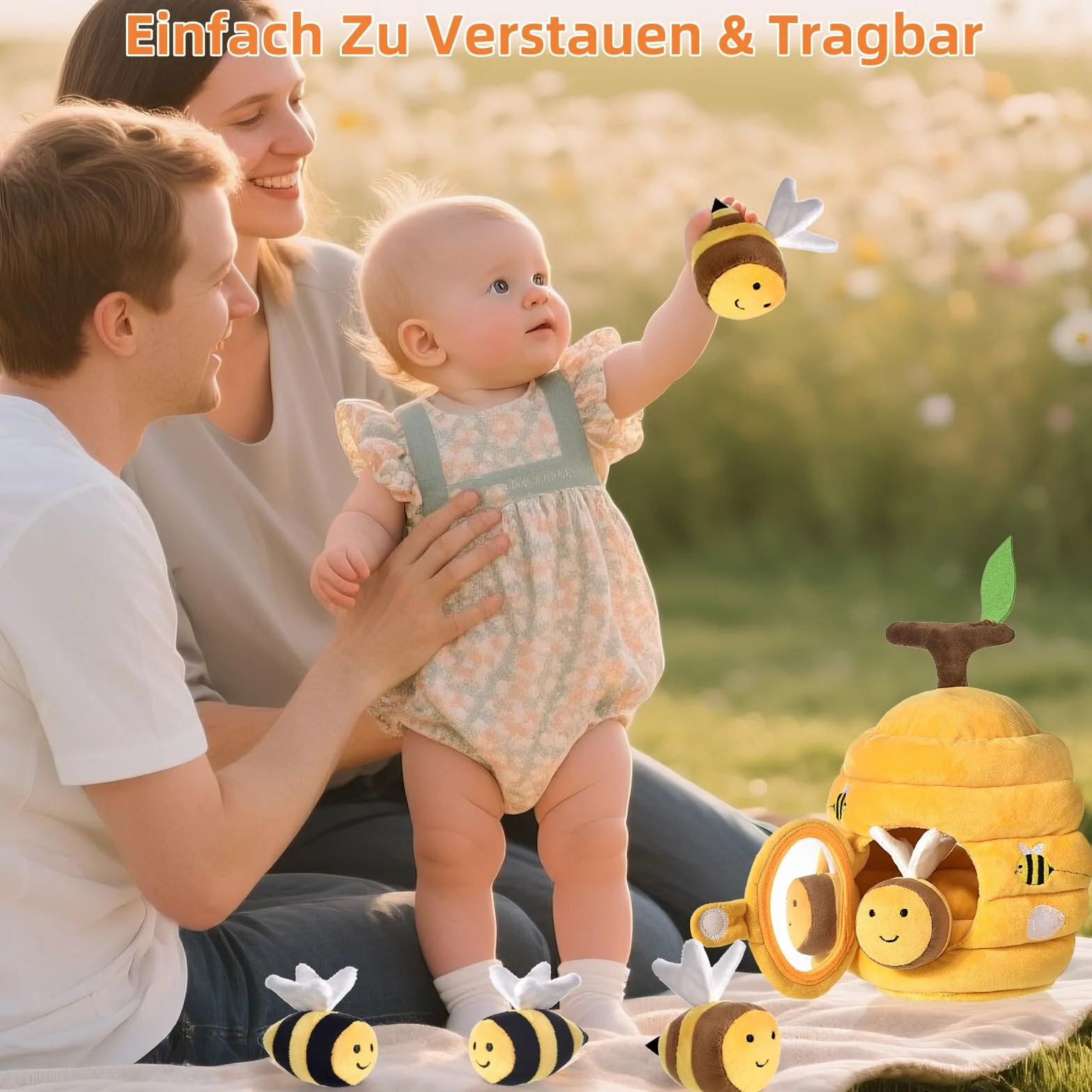 VORENUS Zabawka sensoryczna Montessori 6-w-1 Baby Ul dla niemowląt 6-12 miesięcy