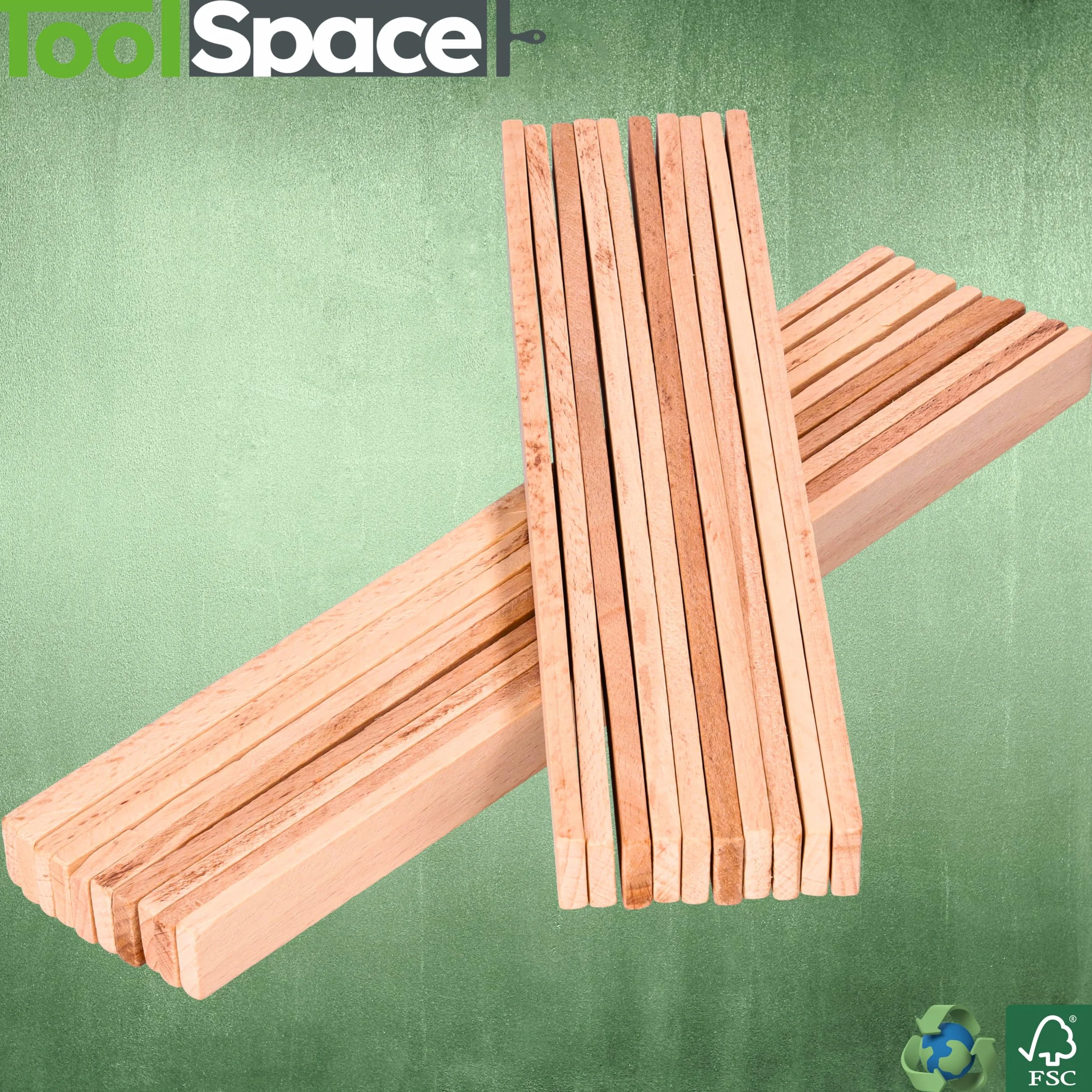 ToolSpace 10x Mieszadło drewniane do Farby – 300 mm – Drewniane, naturalne i wytrzymałe mieszadło do farb różnego rodzaju, emalii, bejc – Ergonomiczny chwyt – łatwość mieszania - różne zastosowanie