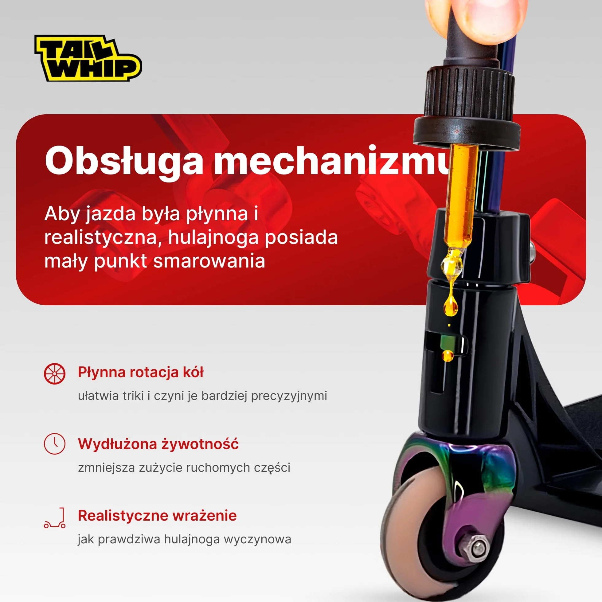 TAILWHIP Finger Scooter z Metalu, Mini Hulajnoga na Palce do Imponujących Sztuczek, Zabawka Rozwijająca Motorykę Ręczną, Kompatybilna z Finger Tech Deck Skateboard Skatepark Bike BMX, czarny