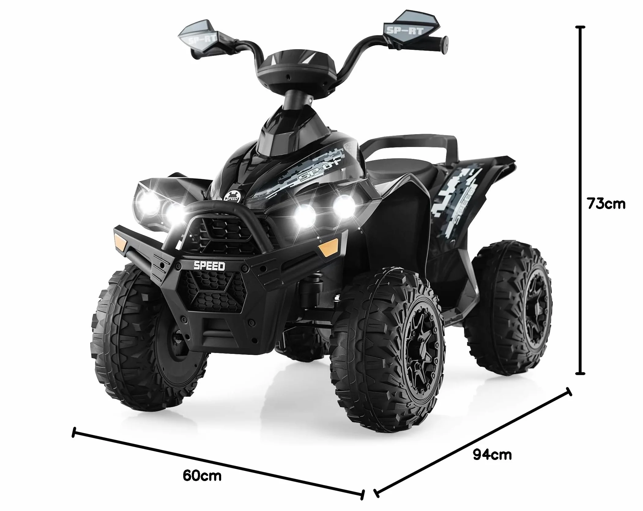 GOPLUS 12V Elektryczny quad dla dzieci, pojazd dla dzieci z reflektorami LED, muzyką i klaksonem, elektryczny samochód z 4 antypoślizgowymi kołami i powolnym startem, dla dzieci w wieku 3–8 lat, do 35