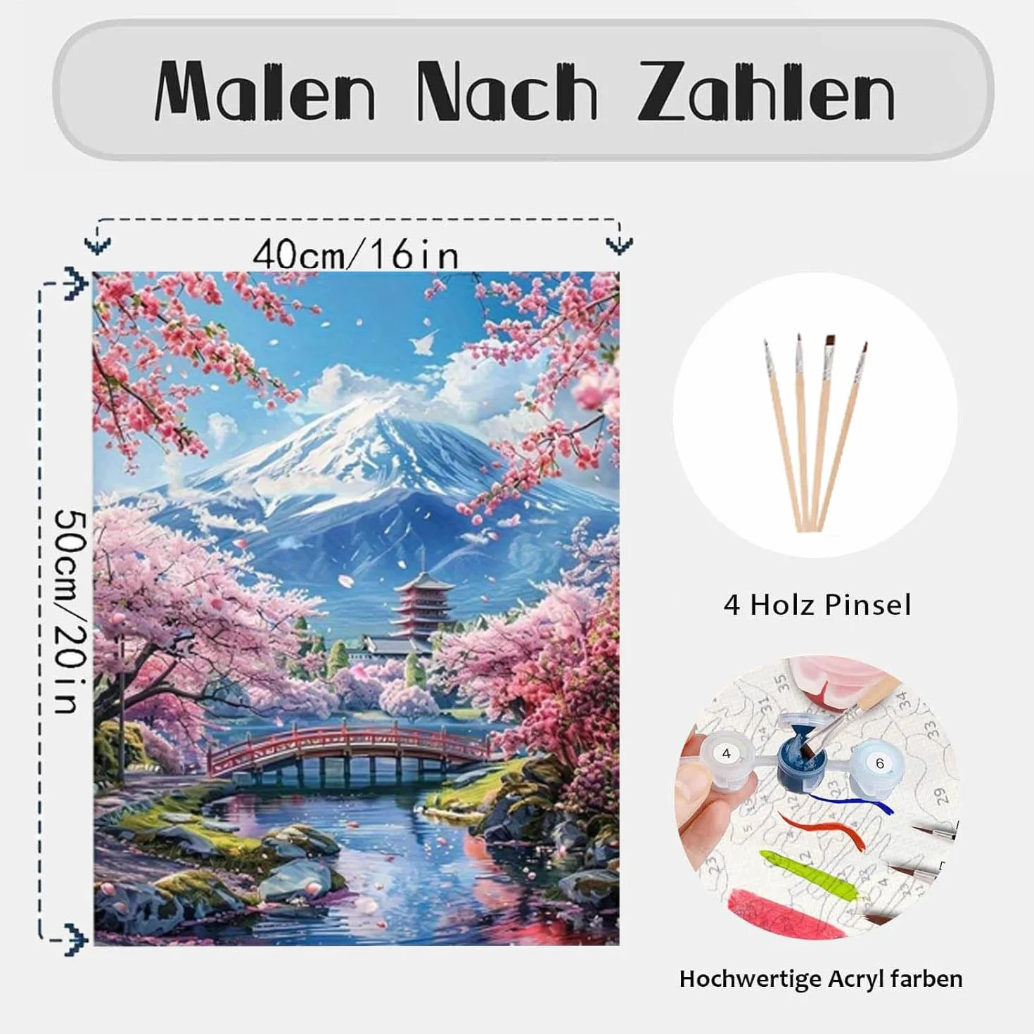 Gutluz Malowanie według liczb, krajobraz dla dorosłych – paint by numbers adult flower – cheerful painting kits kit morze – malowanie według liczb, pędzel do płótna dla dorosłych – (CD155)