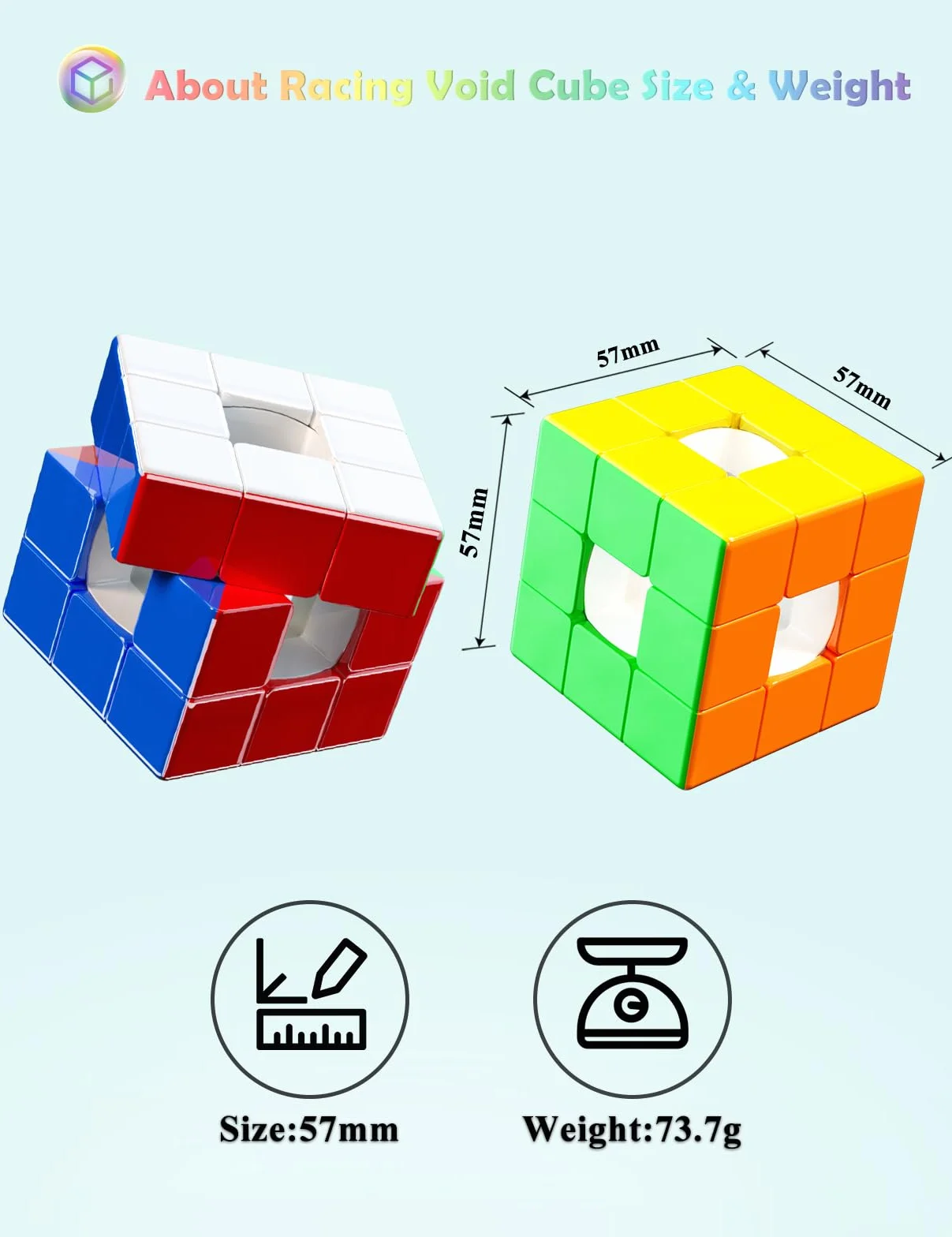 ROXENDA 3x3 speed cube pro magic cube - bez naklejek 3x3x3 pusta magiczna kostka z płynnym mechanizmem obrotowym, puzzle 3D z kolektorem Speed Cube