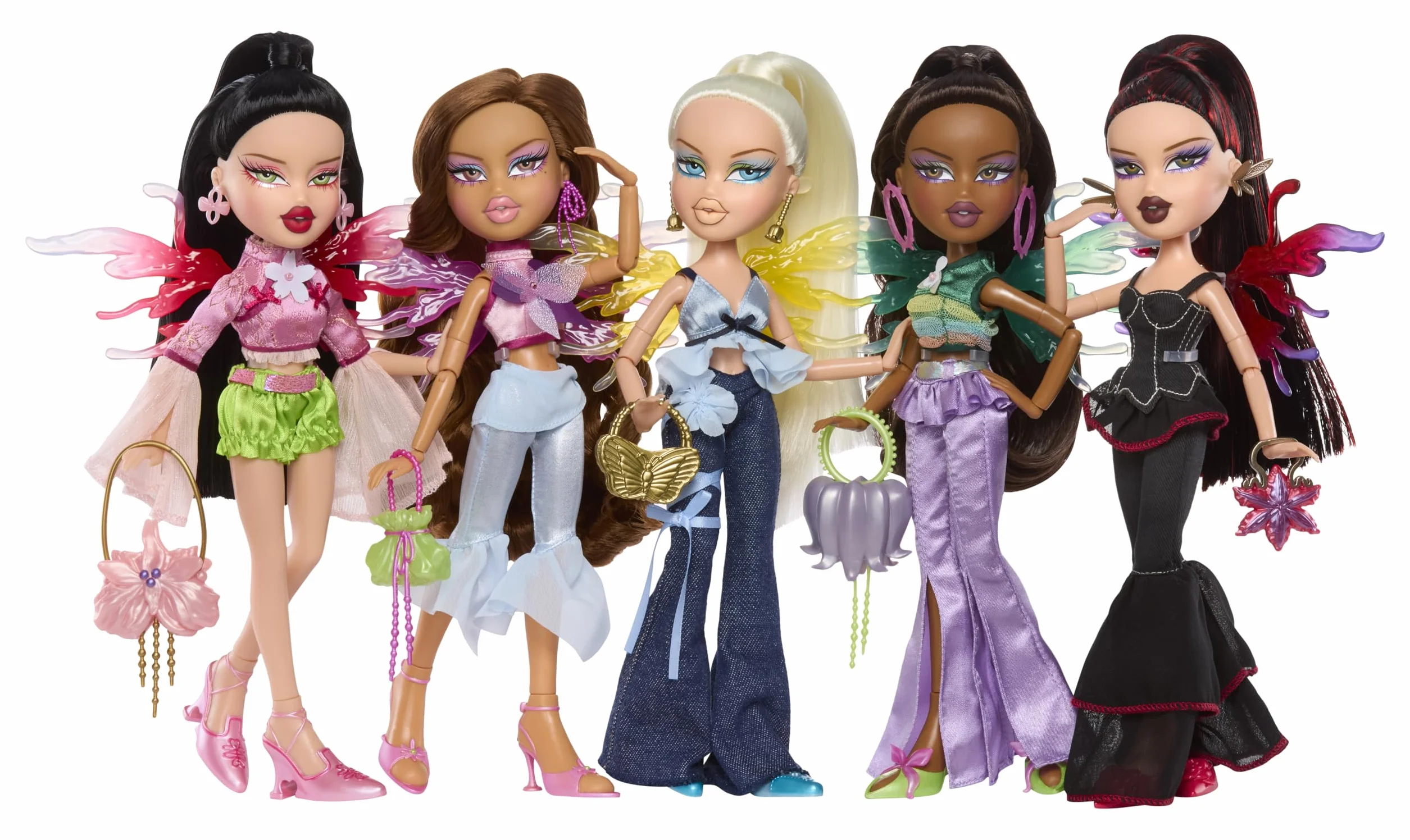 Bratz Fashion Pixiez Lina - Kolekcjonerska Lalka Fantasy z Prawdziwymi Ubraniami i Akcesoriami, Skrzydła Zmieniają się w Pierścionek