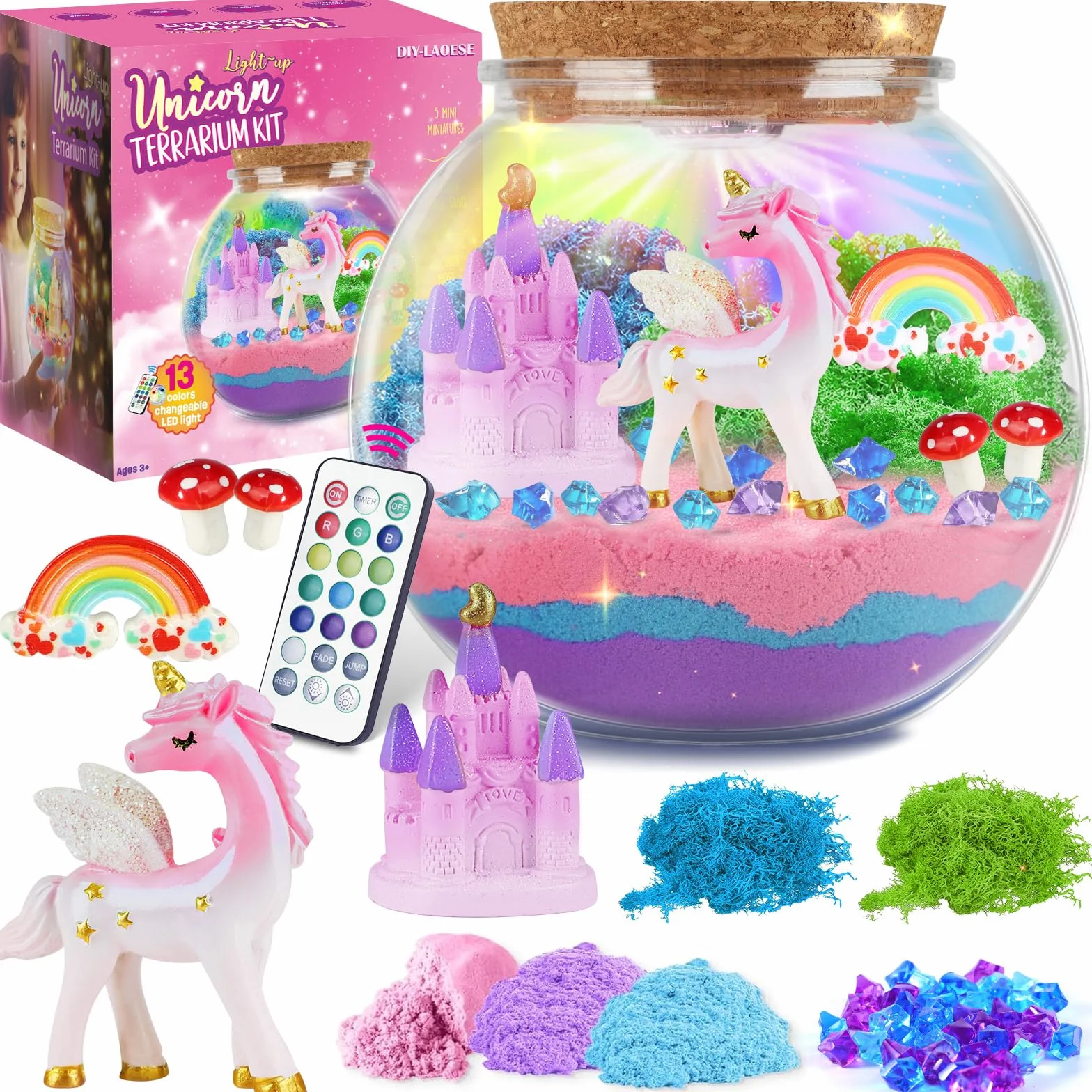Zestaw Jednorożec DIY Terrarium Kreatywne dla Dzieci 4-12 Lat Zabawka Edukacyjna