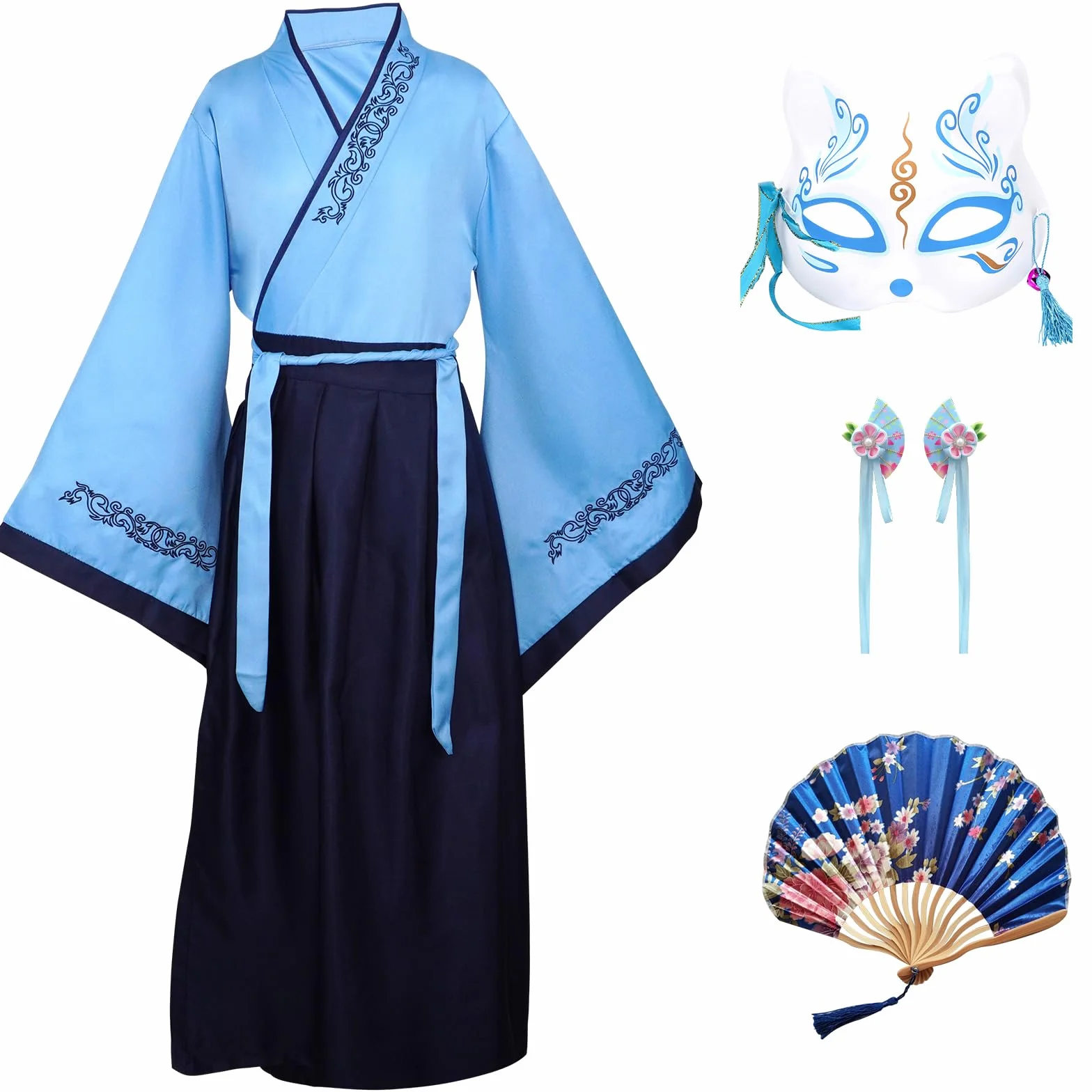 Kostiumy Hanfu dla dzieci, chińska tradycyjna odzież, chłopcy dziewczęta, chiński Cheongsam, starożytny kostium cosplay z akcesoriami do włosów