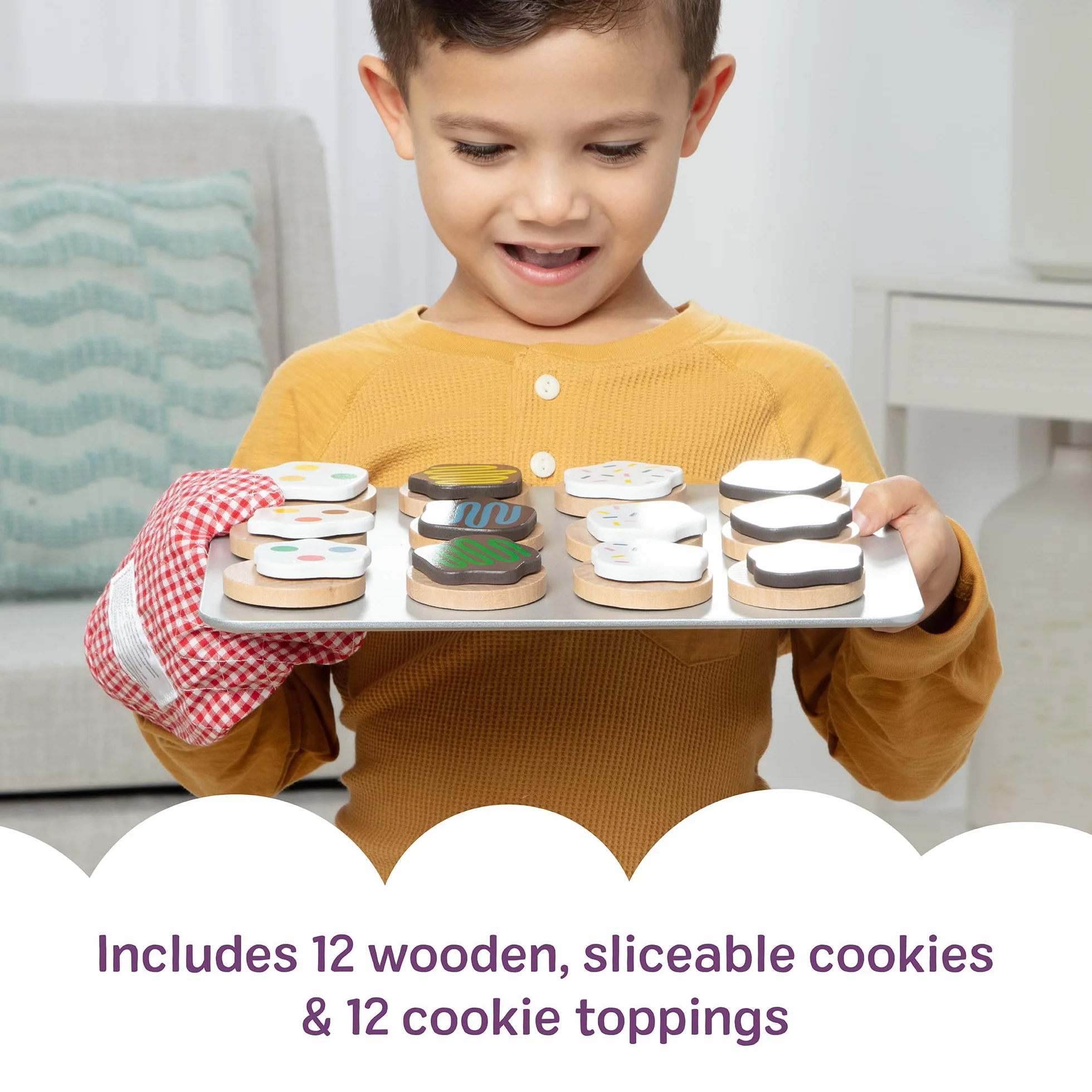 Melissa & Doug drewniany zestaw z ciasteczkami Zabawa Imaginacyjna Drewniane zabawki jedzenie 3+ Prezent dla chłopca lub dziewczynki