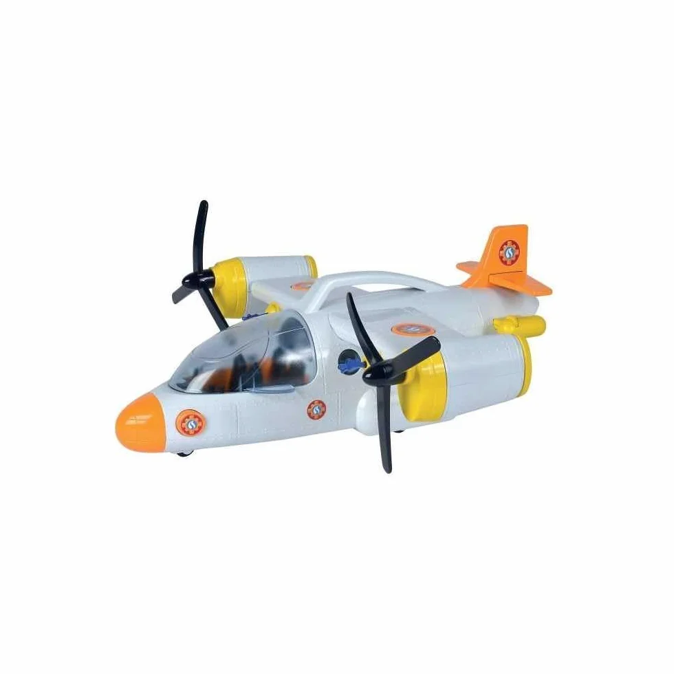 Simba 109252615038 Strażak Sam Samolot ratunkowy światło, dźwięk, strzela i posiada wiele funkcji, 42 cm