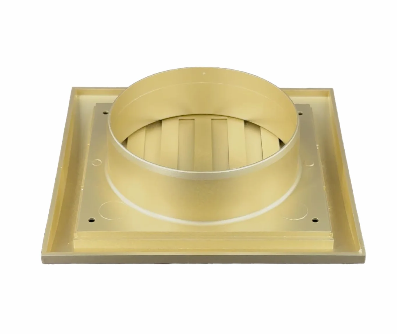 H&C VENT Kratka wentylacyjna, prostokątna, złota, 190 x 190 mm, Ø 150 mm, z suwakiem, ochrona przed owadami, z tworzywa sztucznego, ochrona przed warunkami atmosferycznymi, osłona na zewnątrz – kratka