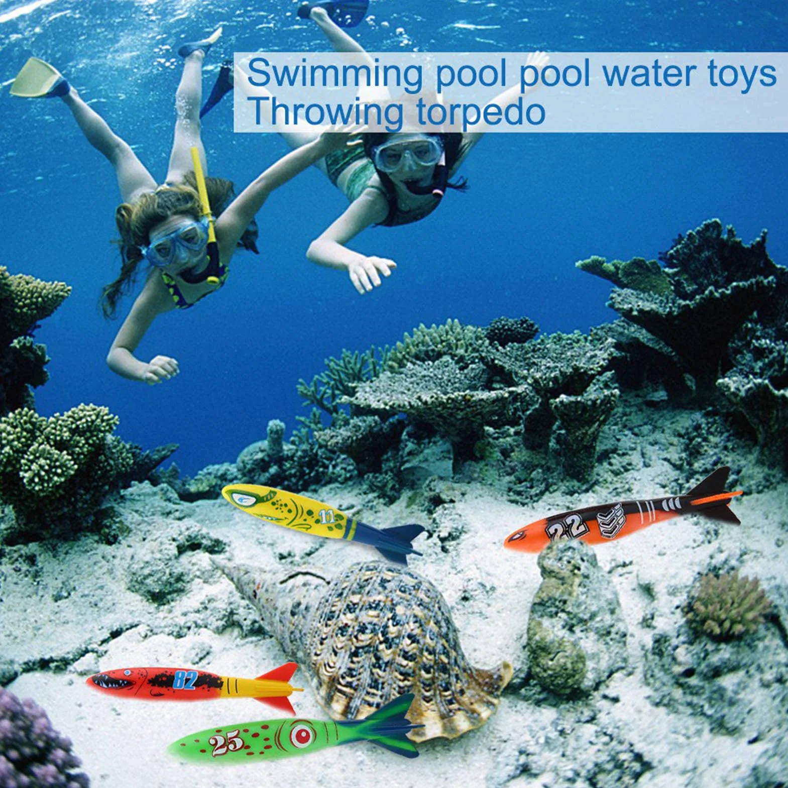 Vgeby Nurving Torpedo Toys, 4 sztuki zabawki treningowe nurkowe zabawki sportowe dla dzieci Podwodna gra