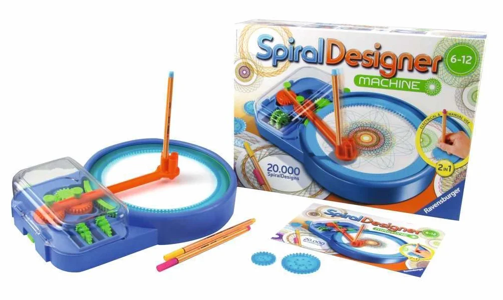 Ravensburger Spiral-Designer-Maschine, Zeichnen lernen für Kinder ab 6 Jahren, Kreatives Zeichen-Set für elektronisches oder manuelles Zeichnen