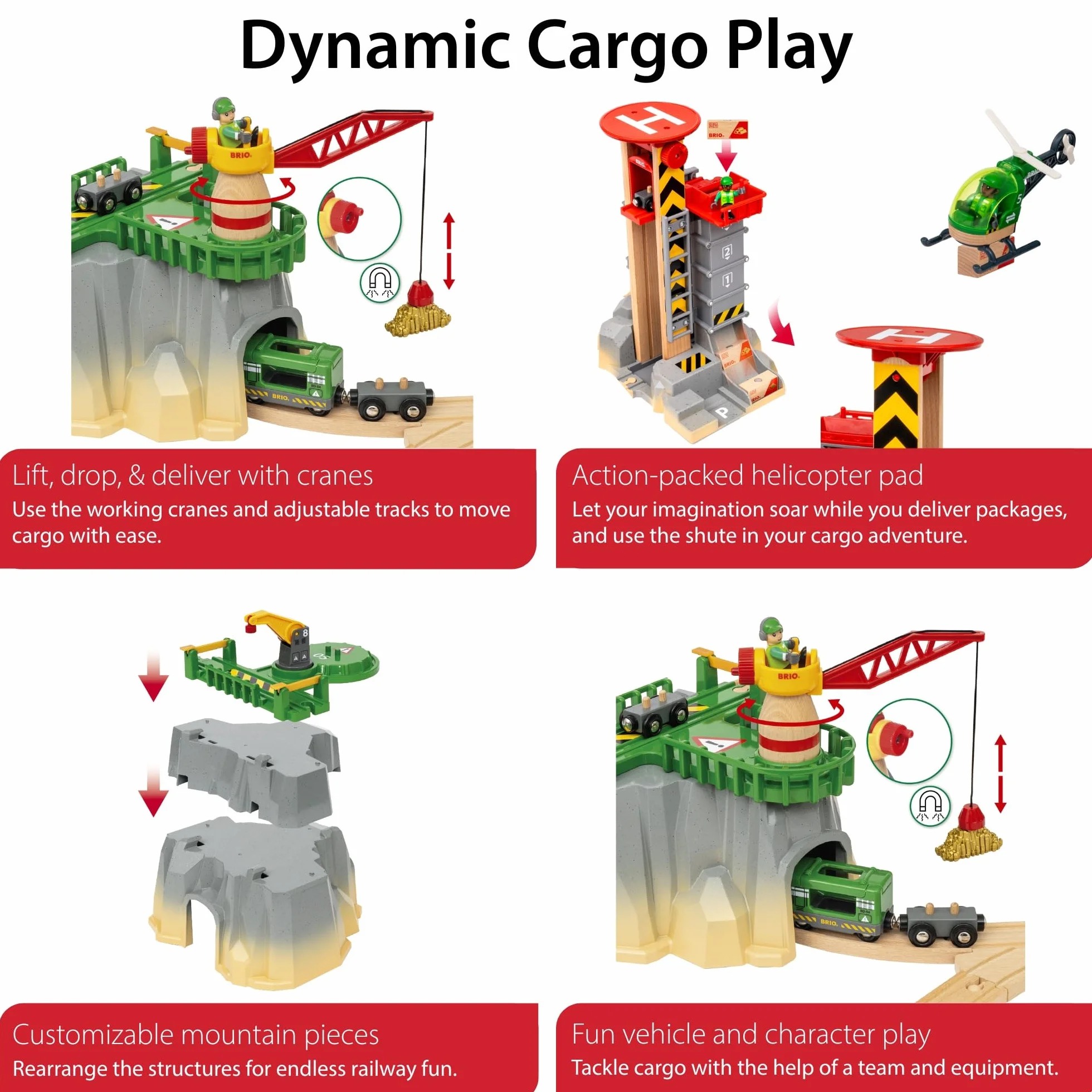BRIO World 36010 Gebirgs-Frachten Set Deluxe - Eisenbahn-Spaß auf Mehreren Ebenen mit viel Zubehör - Viele Spielmöglichkeiten durch frei kombinierbare Elemente - Für Kinder ab 3 Jahren