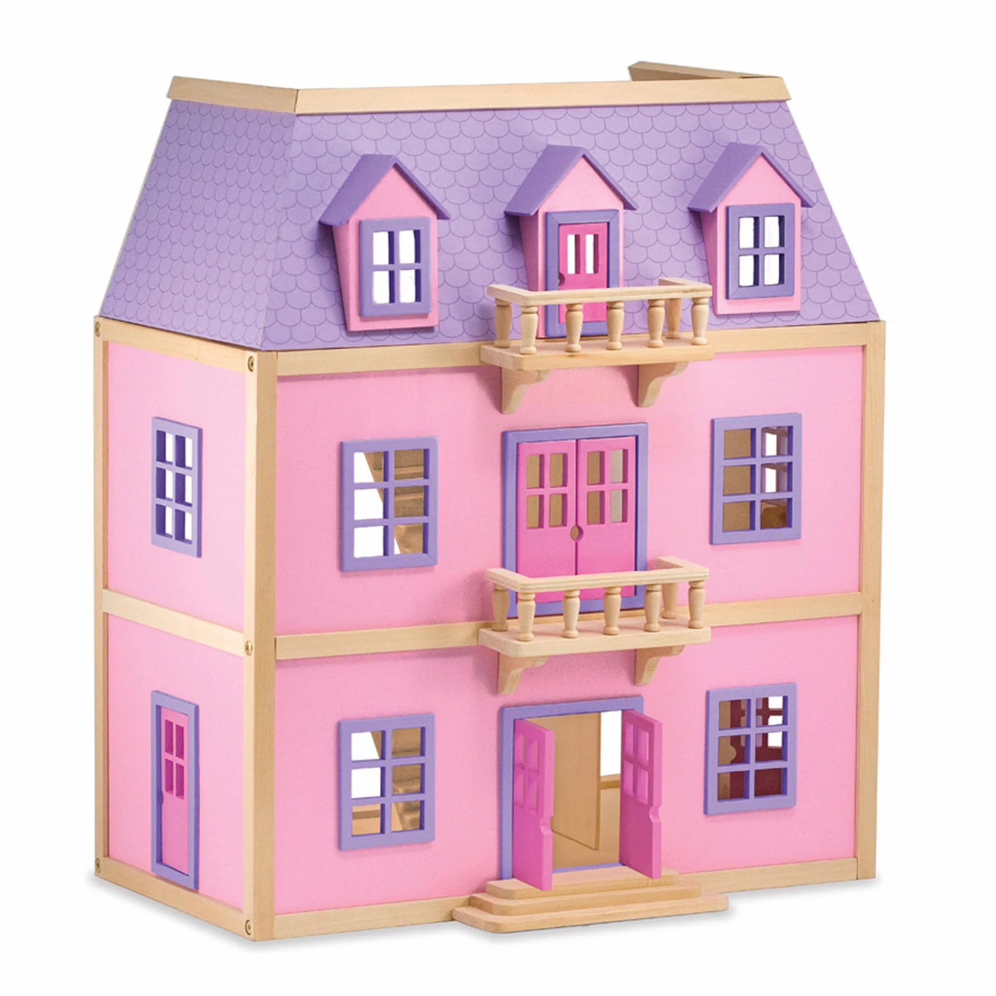 Melissa & Doug – wielopiętrowy drewniany domek dla lalek z 19 mebelkami