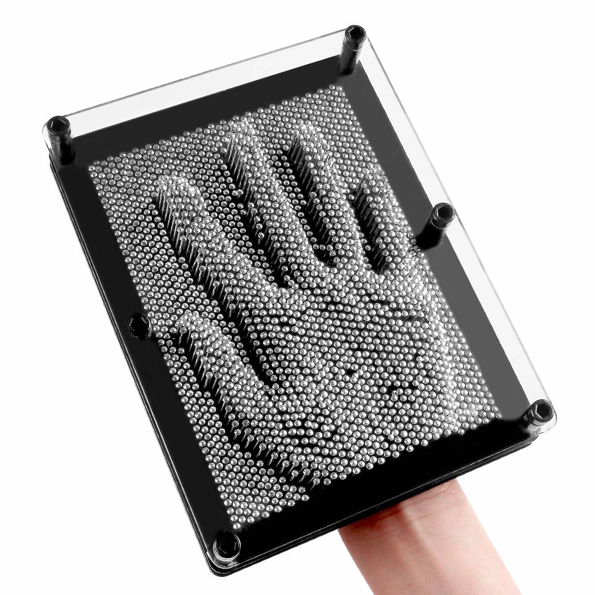 Incutex 3D XXL Tablica sztuki, rzeźba z pinezek, projekt odcisków dłoni i twarzy, statua z metalowych igieł, zabawka antystresowa dla dorosłych i dzieci, 20x15.5x4 cm